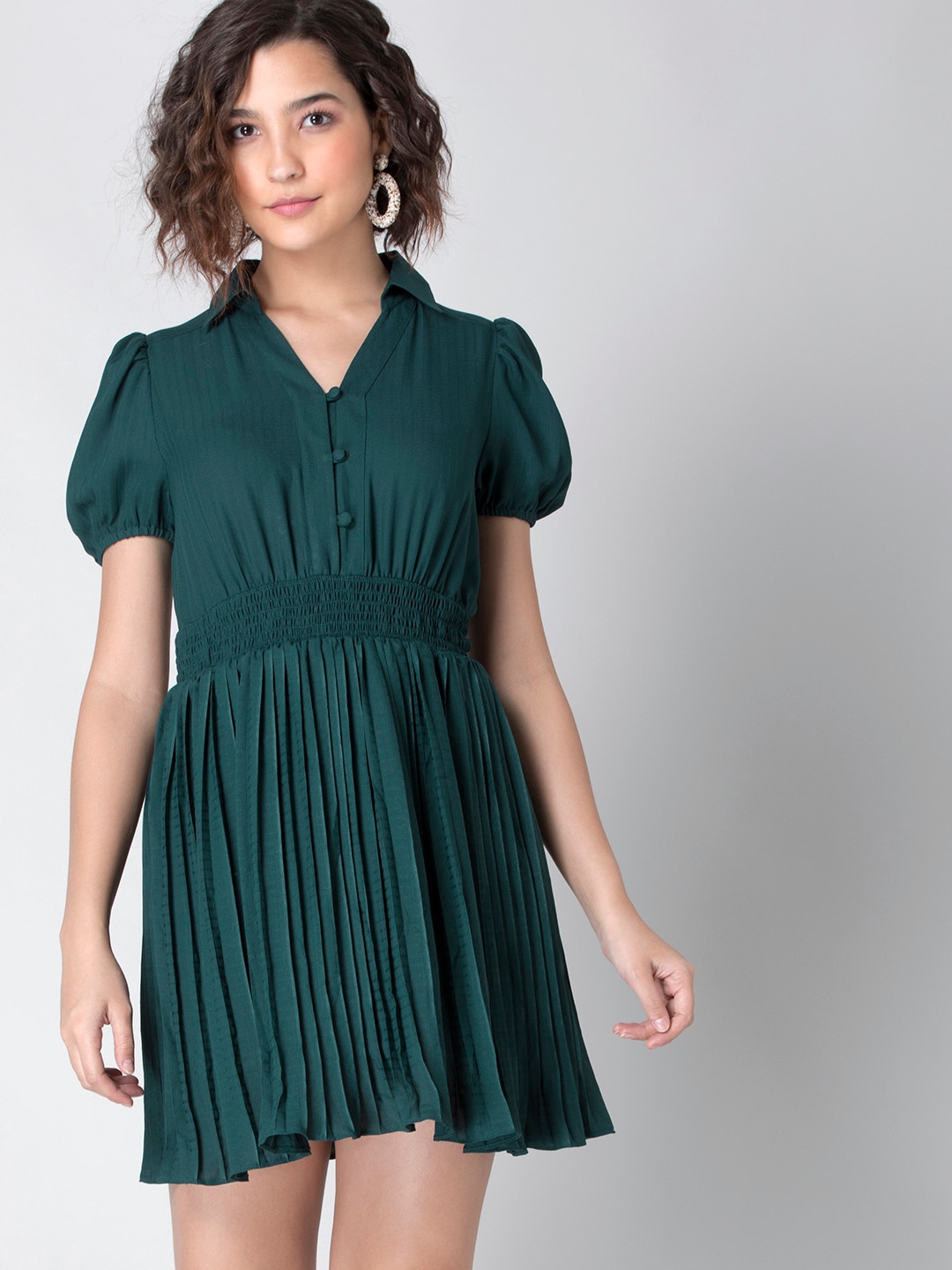 

FabAlley Green Georgette Dress