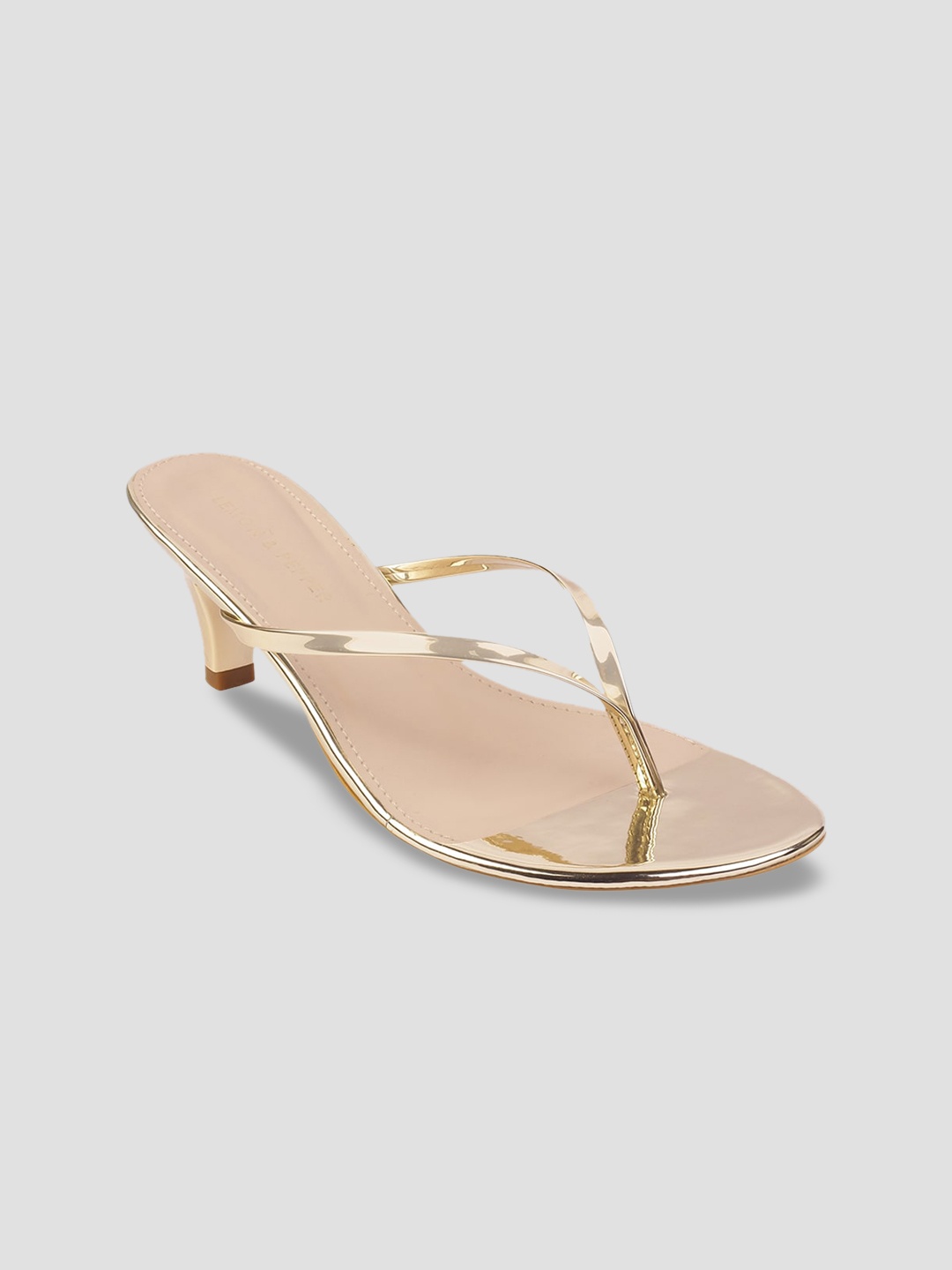 

LEMON & PEPPER Gold-Toned PU Kitten Heels