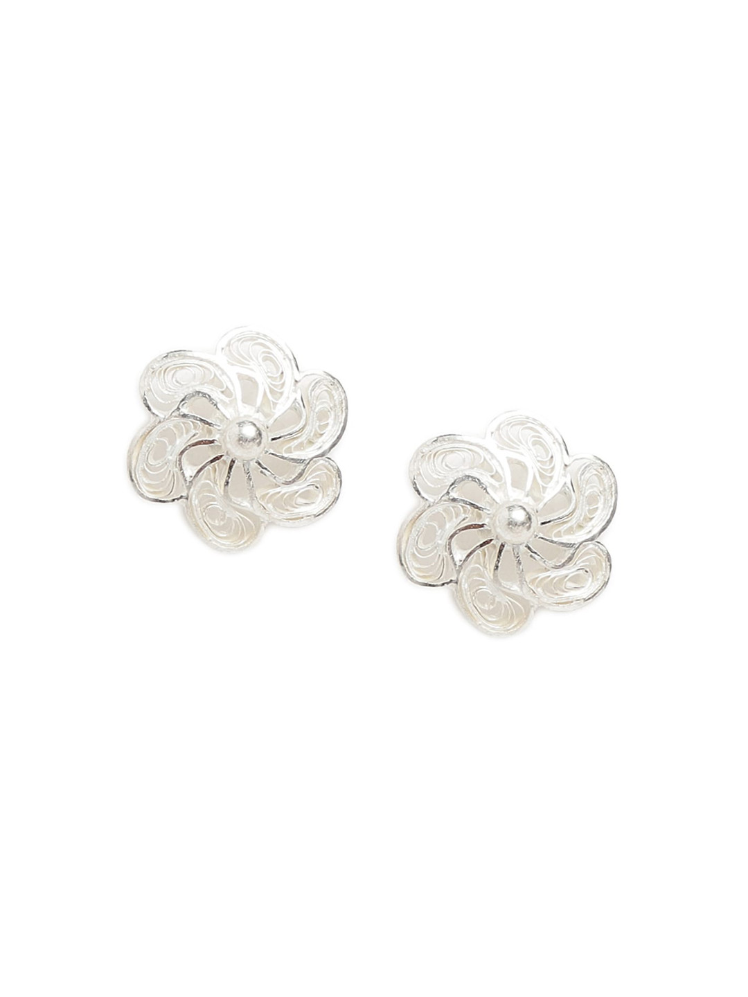 

Fabindia Women Silver-Toned Contemporary Studs Earrings