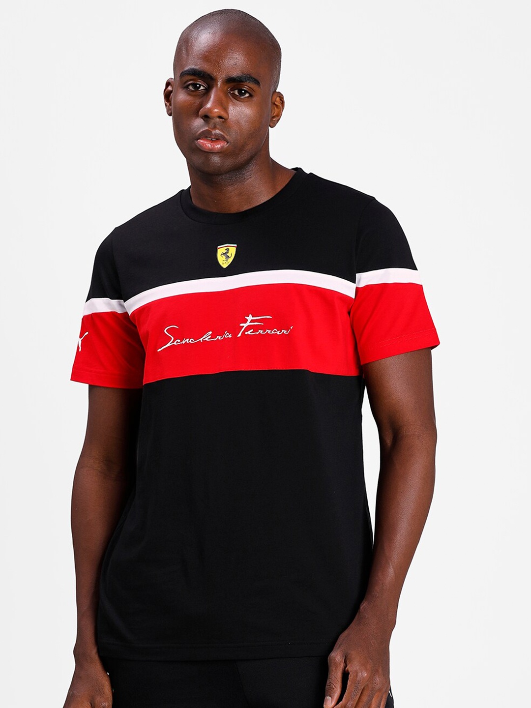 

Puma Men Black & Red Scuderia Ferrari Race XTG Motorsport T-shirt
