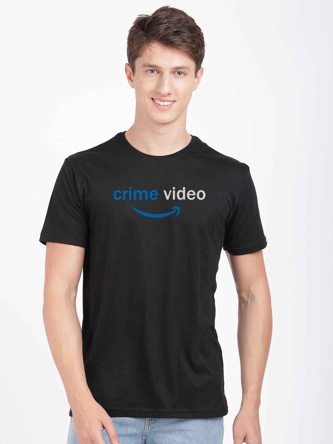 

MASH UNLIMITED Men Black Typography Slim Fit T-shirt