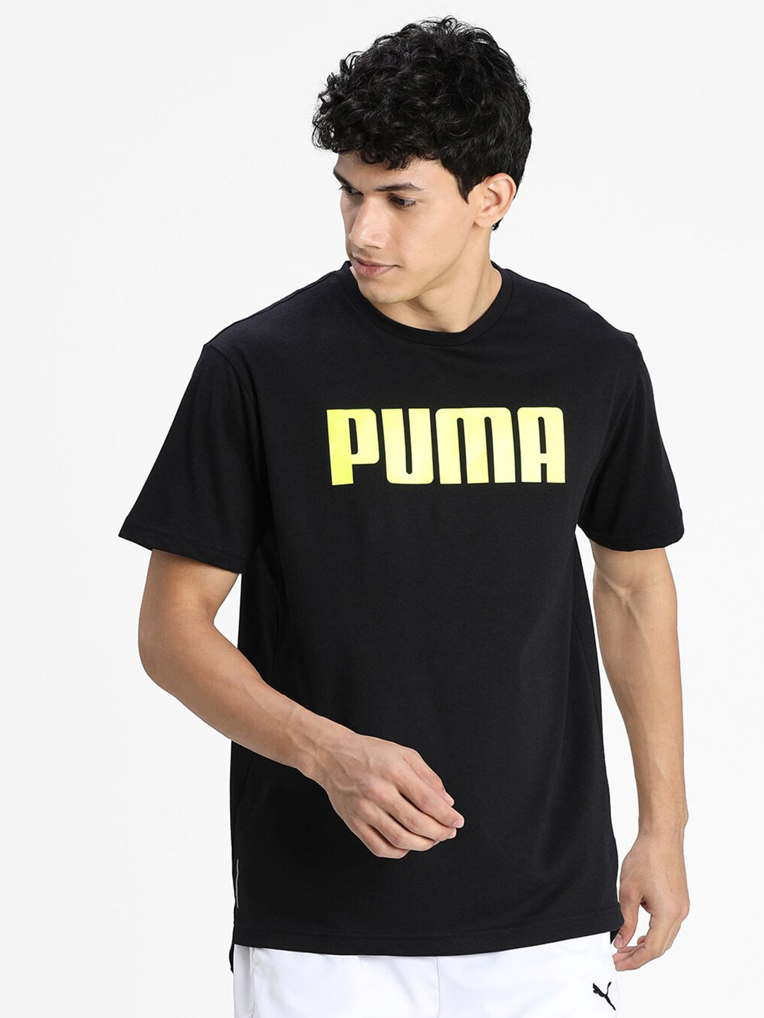 

Puma Men Black Brand Logo Printed dryCELL T-shirt