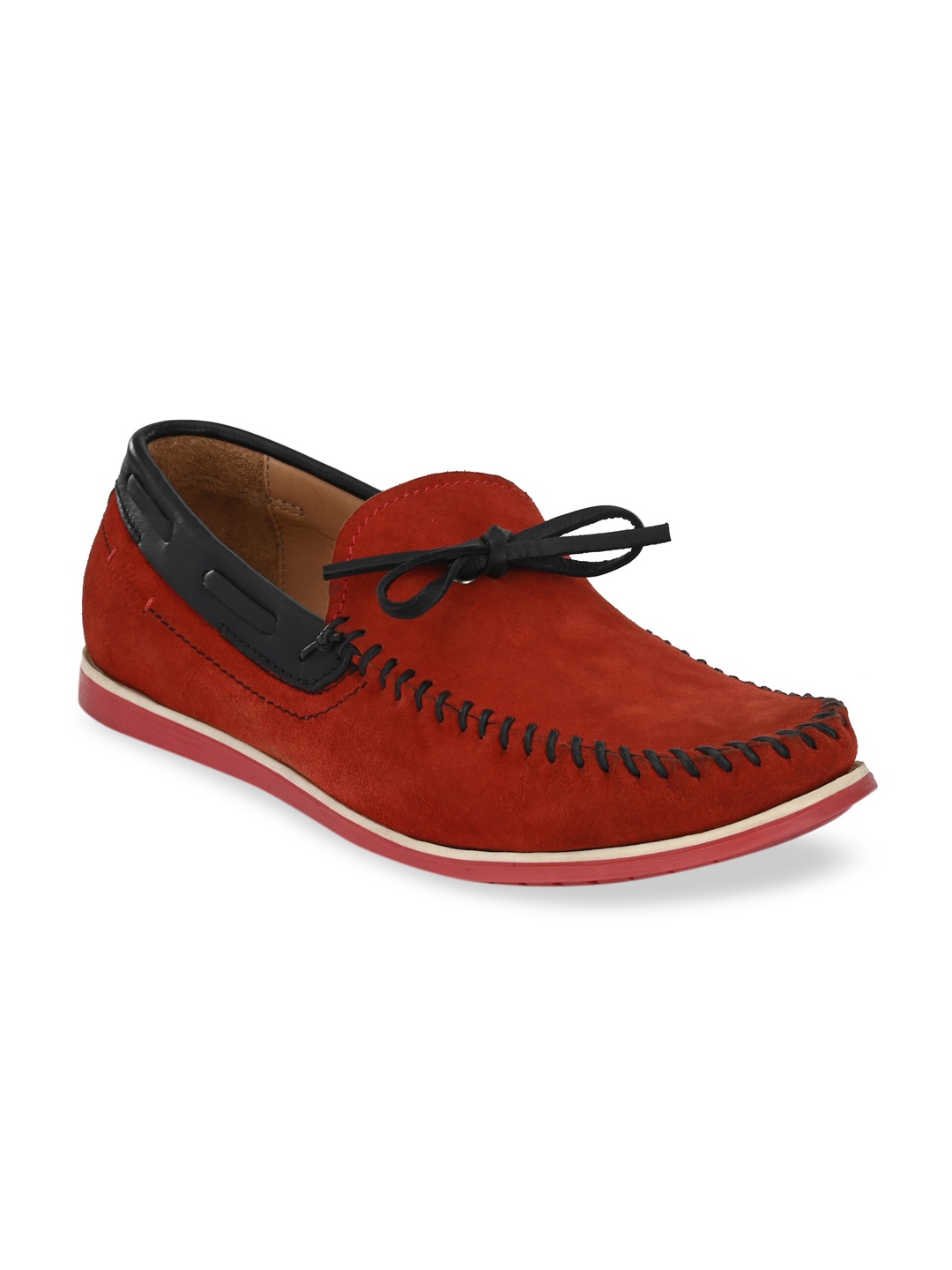 

Hitz Men Red Leather Loafers