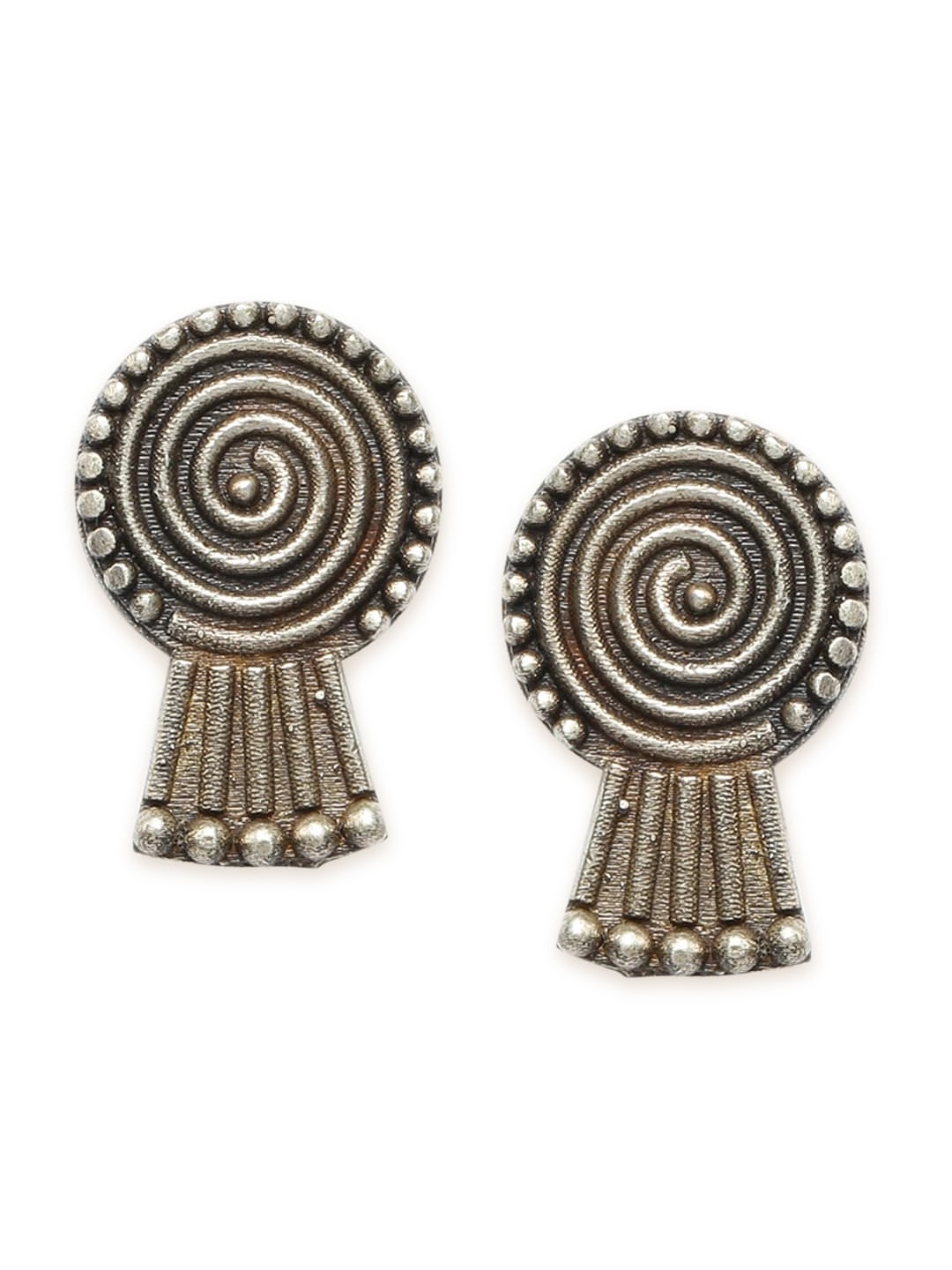 

Fabindia Silver-Toned Contemporary Studs Earrings