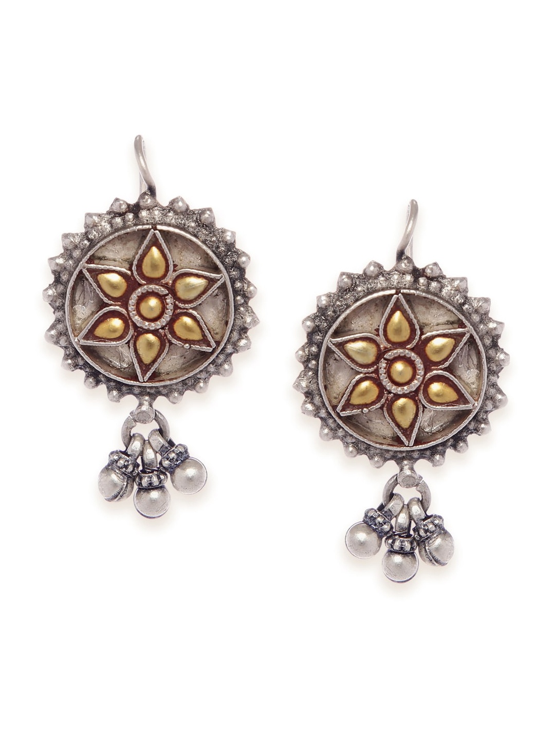 

Fabindia Silver-Toned Contemporary Drop Earrings
