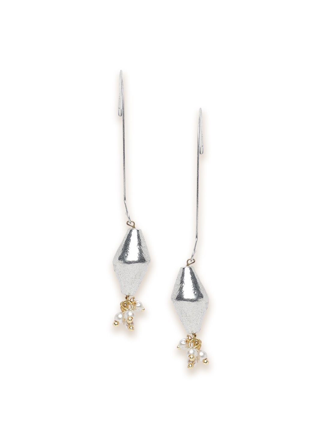

Fabindia Silver-Toned Contemporary Hoop Earrings