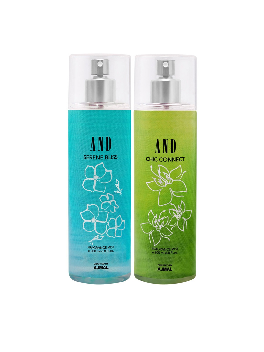 

AND Women Serene Bliss & Chic Connect Fragrance Mist Combo 400 ml, Transparent