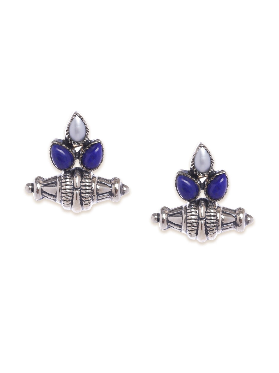 

Fabindia Silver-Toned Contemporary Studs Earrings