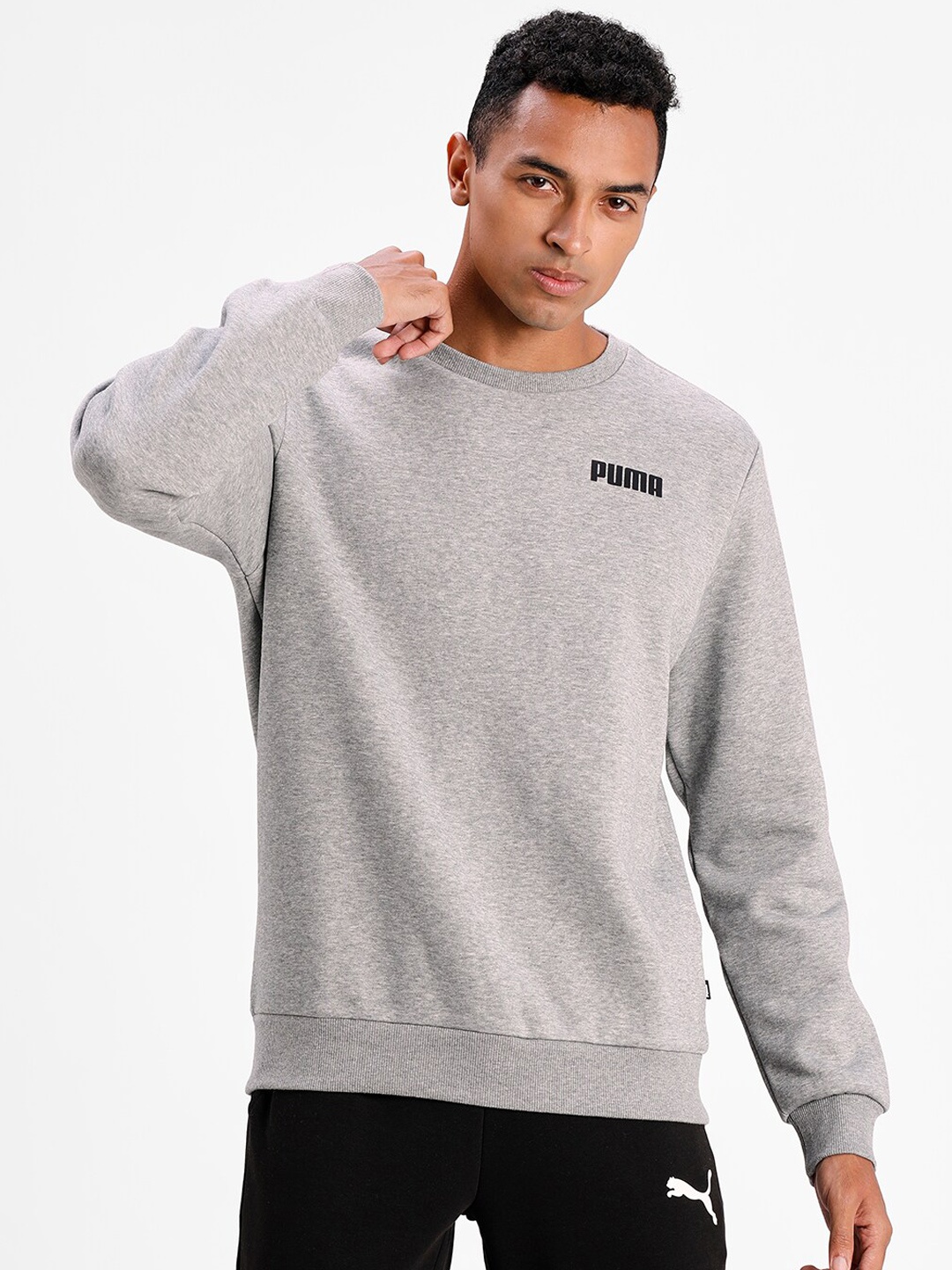 

Puma Men Grey ESS PUMA Crew Sweat FL Sweatshirt