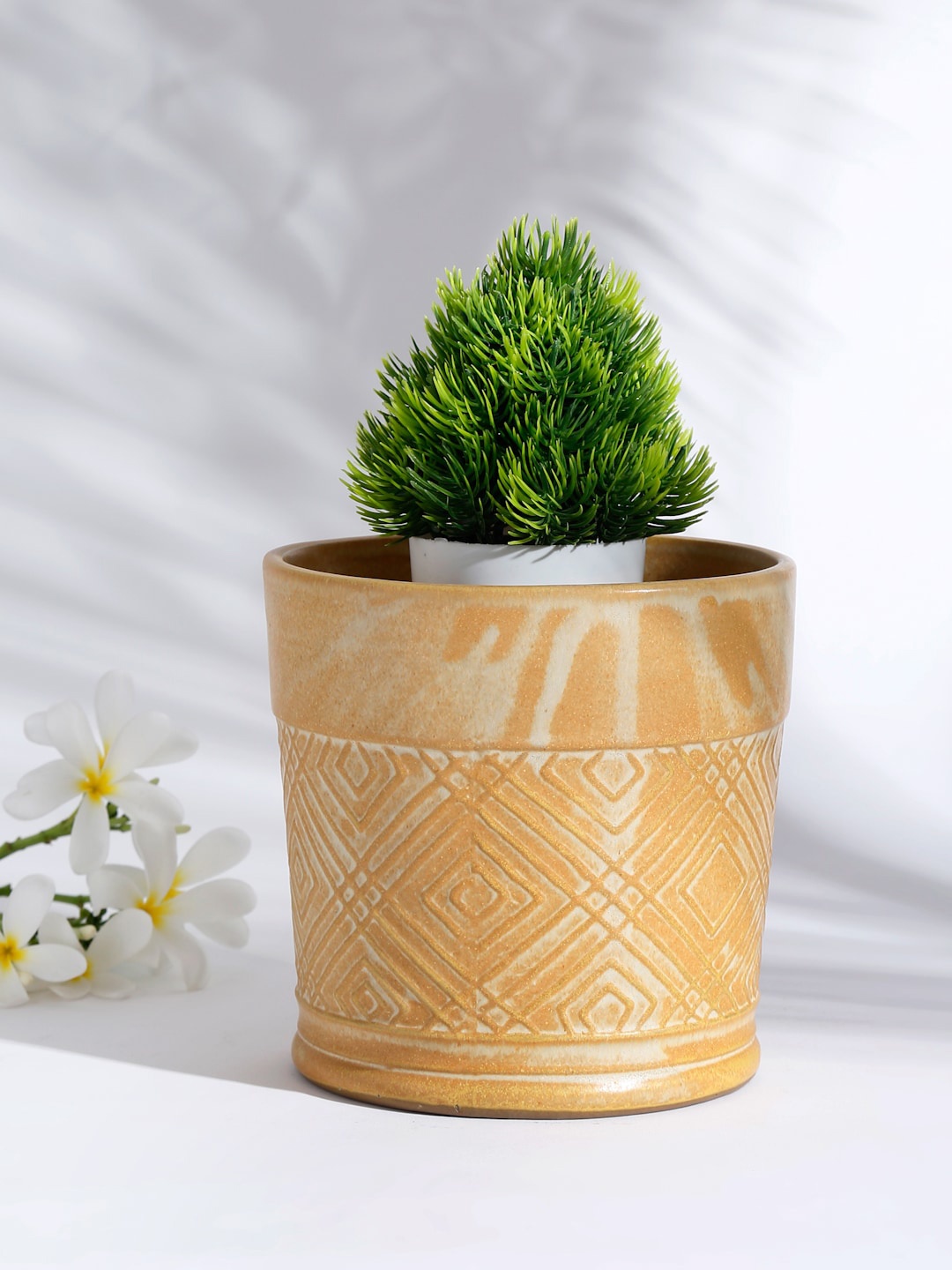 

Fabindia Brown Jeevi Embossed Ceramic Planter