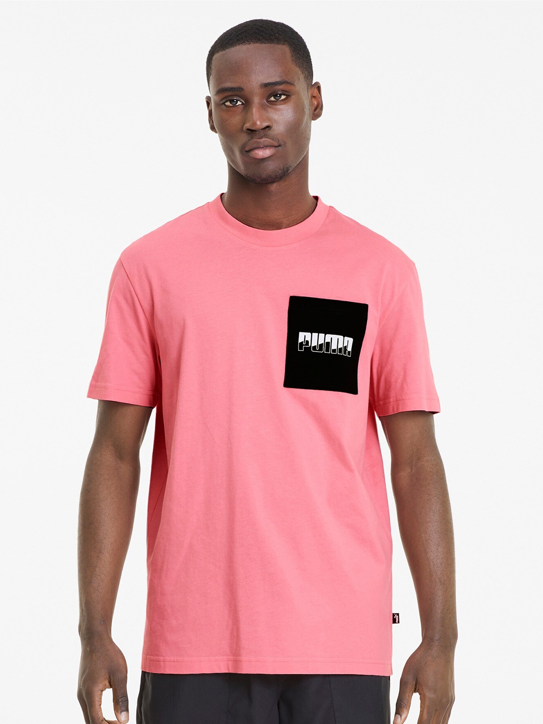 

Puma Men Pink & Black Typography Printed T-shirt