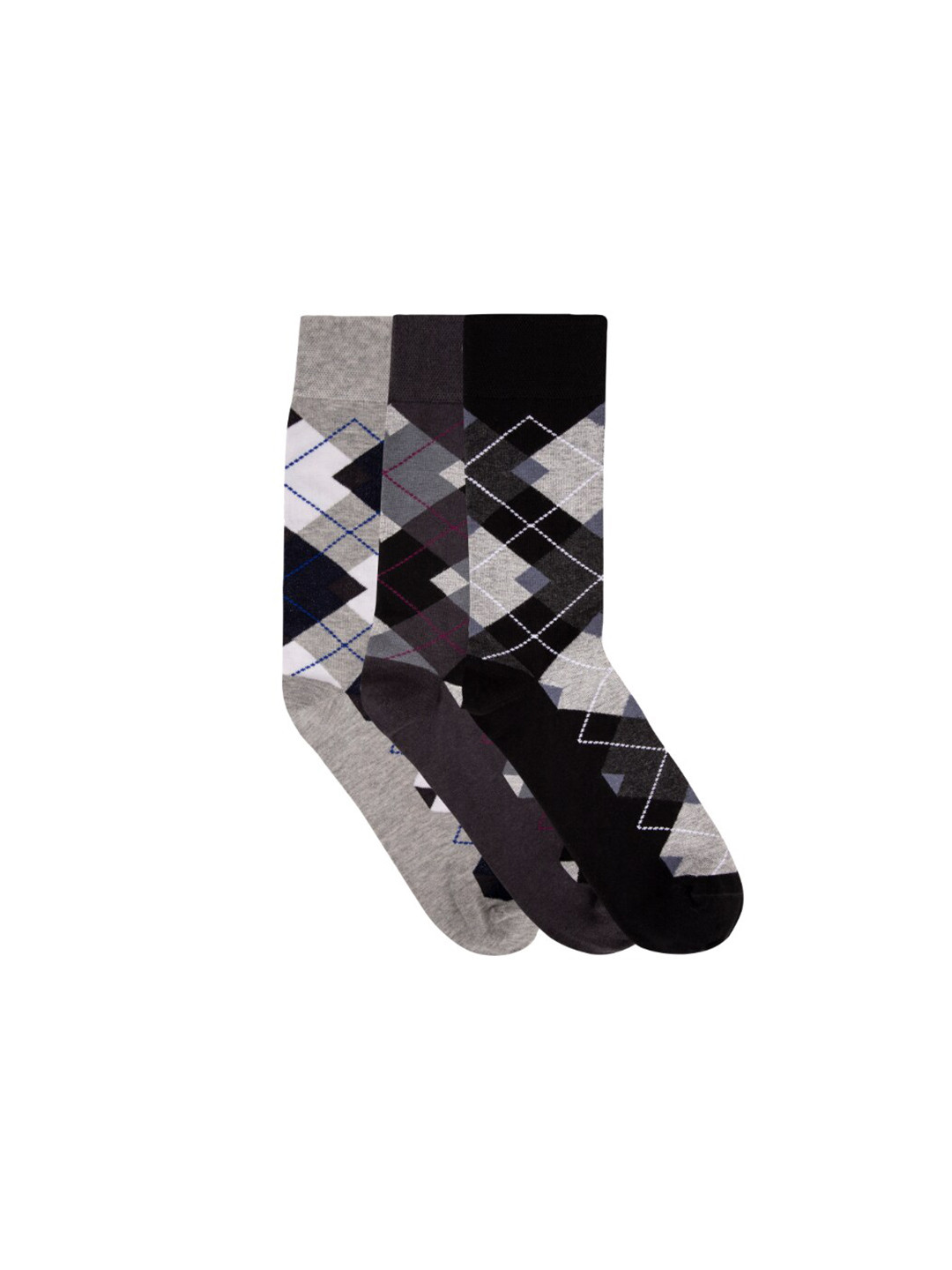 

N2S NEXT2SKIN Men Pack Of 3 Cotton Calf-Length Socks, Multi