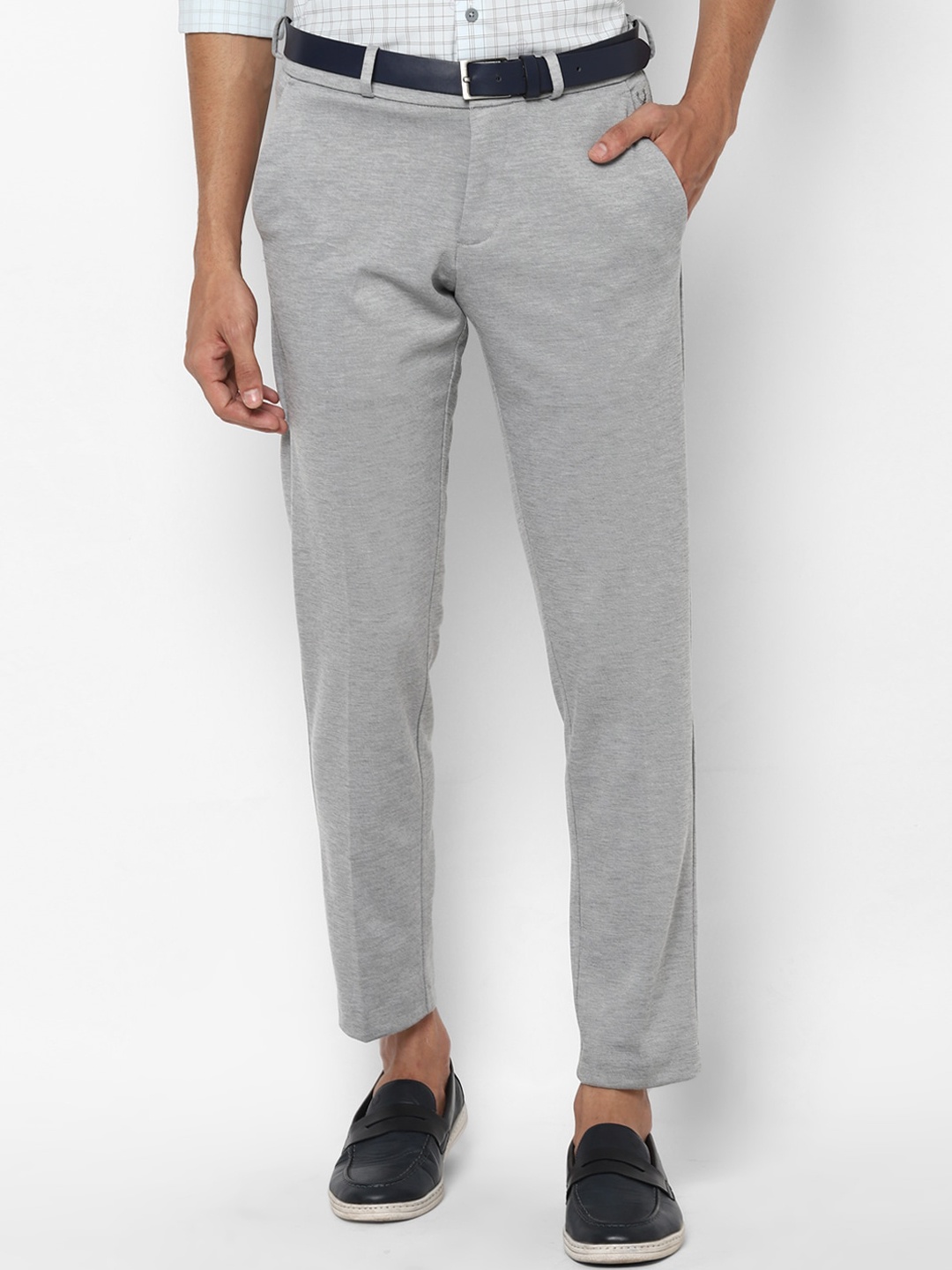 

Allen Solly Men Grey Slim Fit Trousers