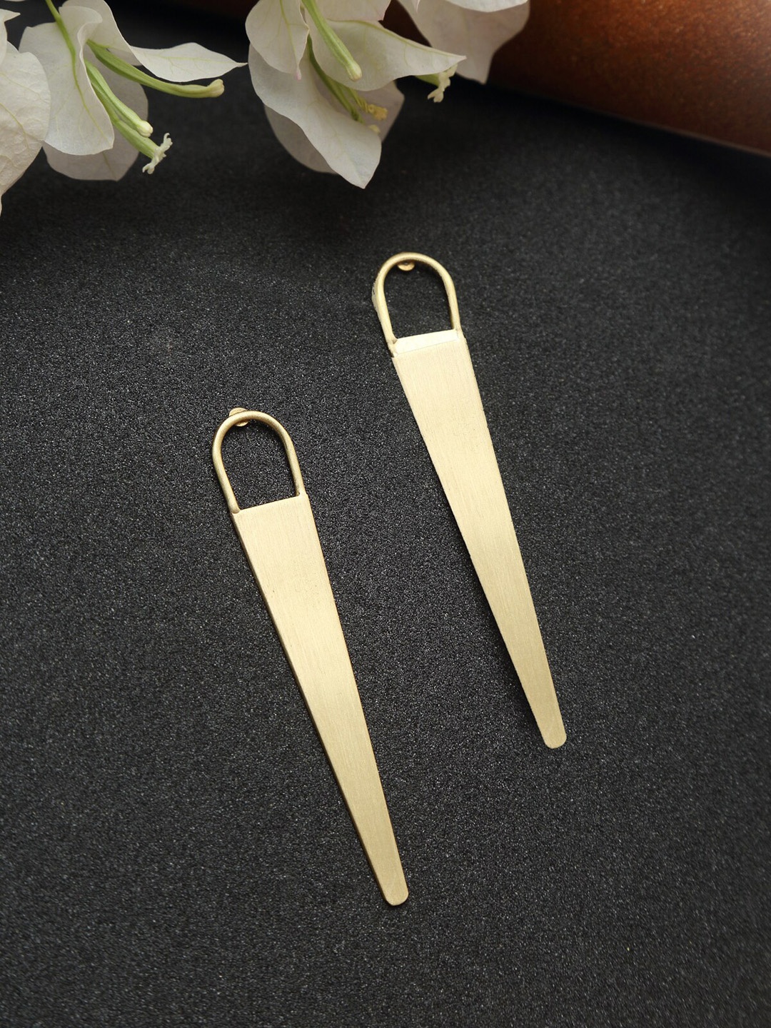 

Madame Gold-Toned Contemporary Drop Earrings