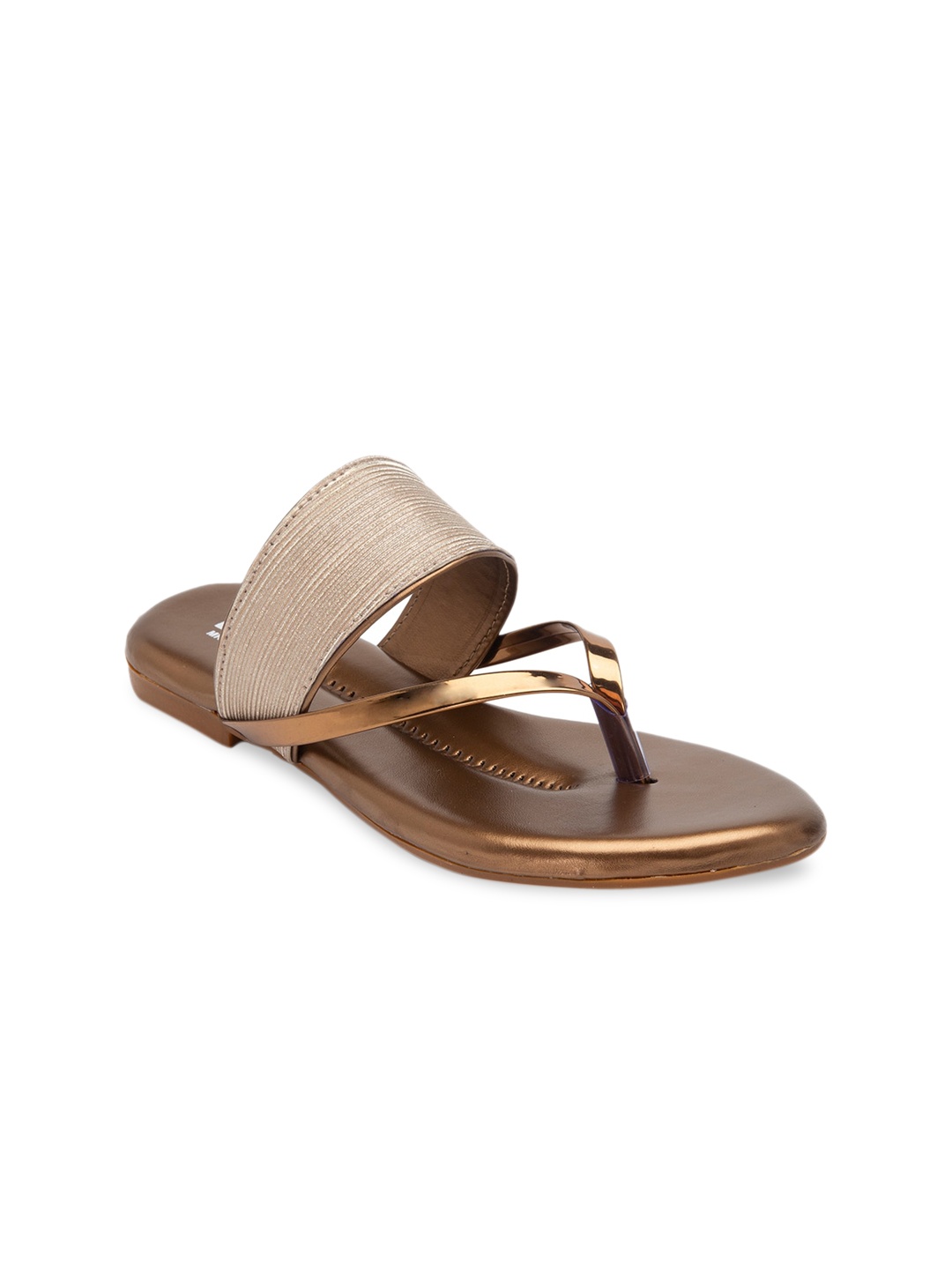 DEAS Women Gold-Toned Open Toe Flats