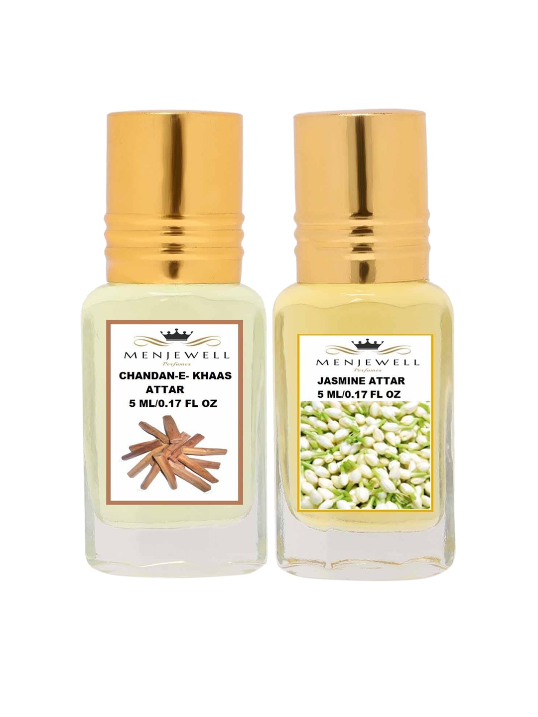 

Menjewell Yellow Set of 2 Chandan-E-Khaas & Jasmine Attar, Transparent
