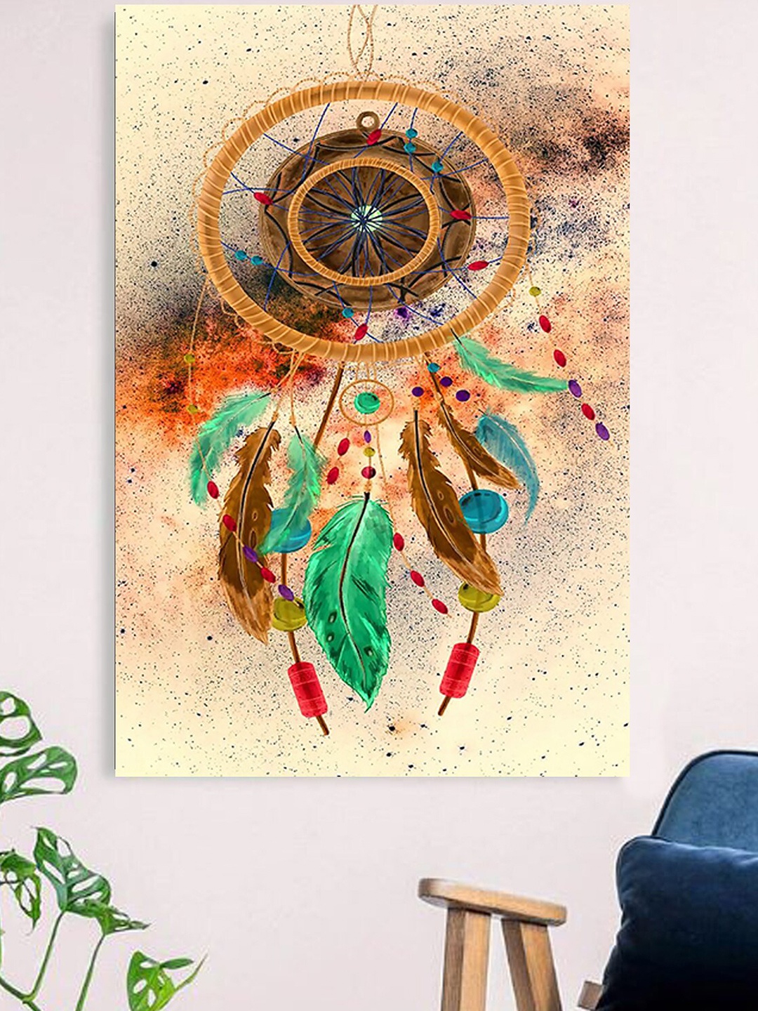 Gallery99 Cream-Coloured Dreamcatcher Canvas Unframed Painting