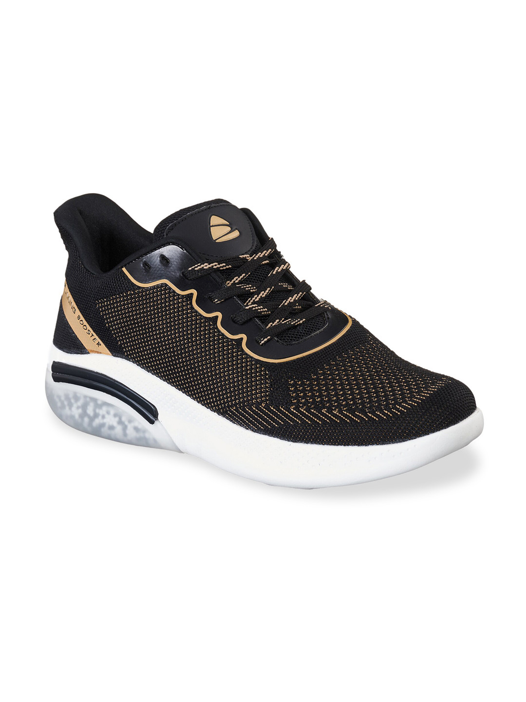 

Duke Men Black & Khaki Textile Running Shoes