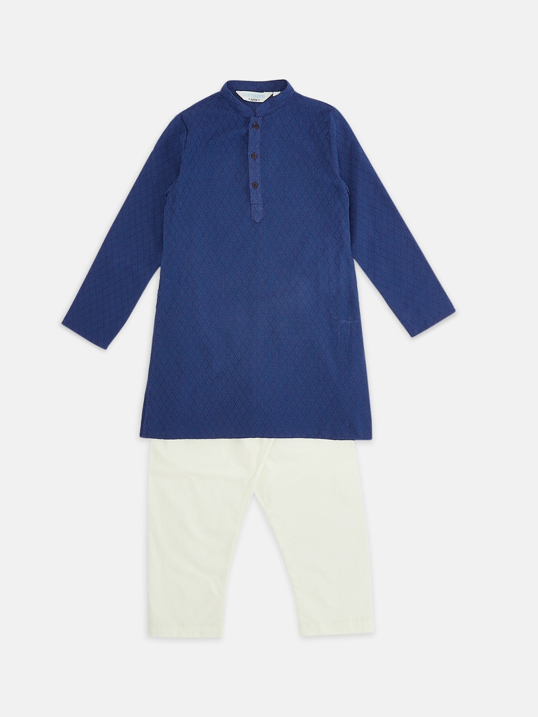 

indus route by Pantaloons Boys Blue Pure Cotton Kurta with Pyjamas