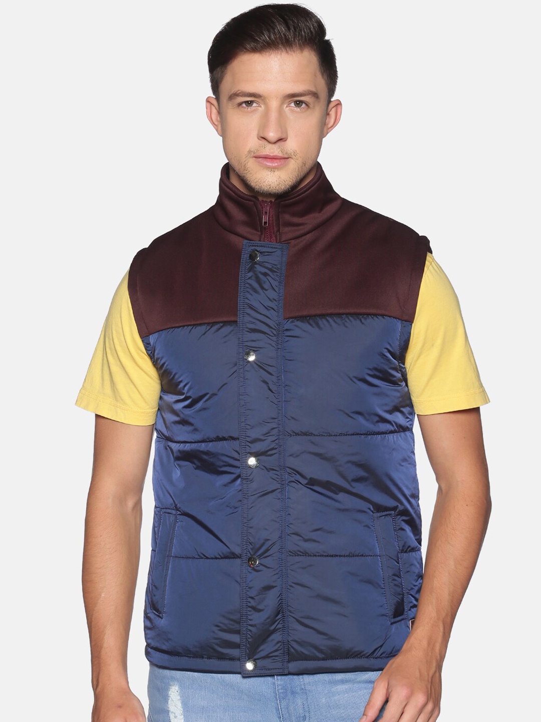 

Campus Sutra Men Navy Blue Puffer Jacket