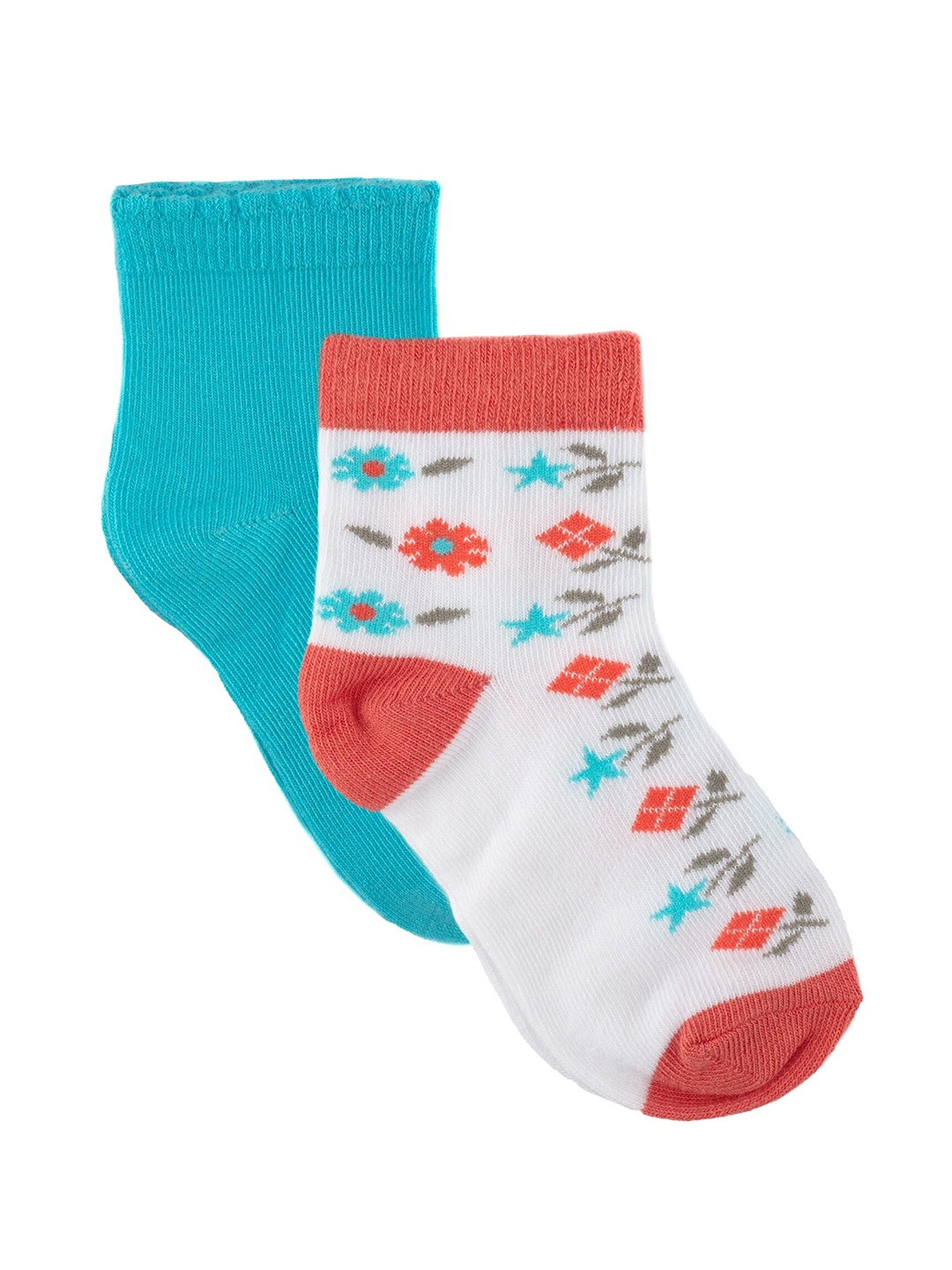 

Nuluv Girls Pack Of 2 Assorted Ankle-Length Socks