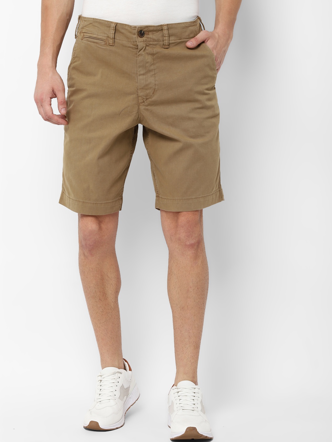

AMERICAN EAGLE OUTFITTERS Men Olive Green Mid-Rise Regular Shorts