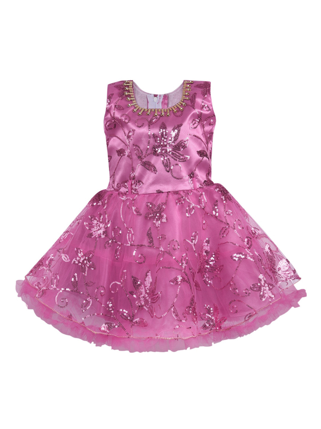 

Wish Karo Purple Floral Net Dress