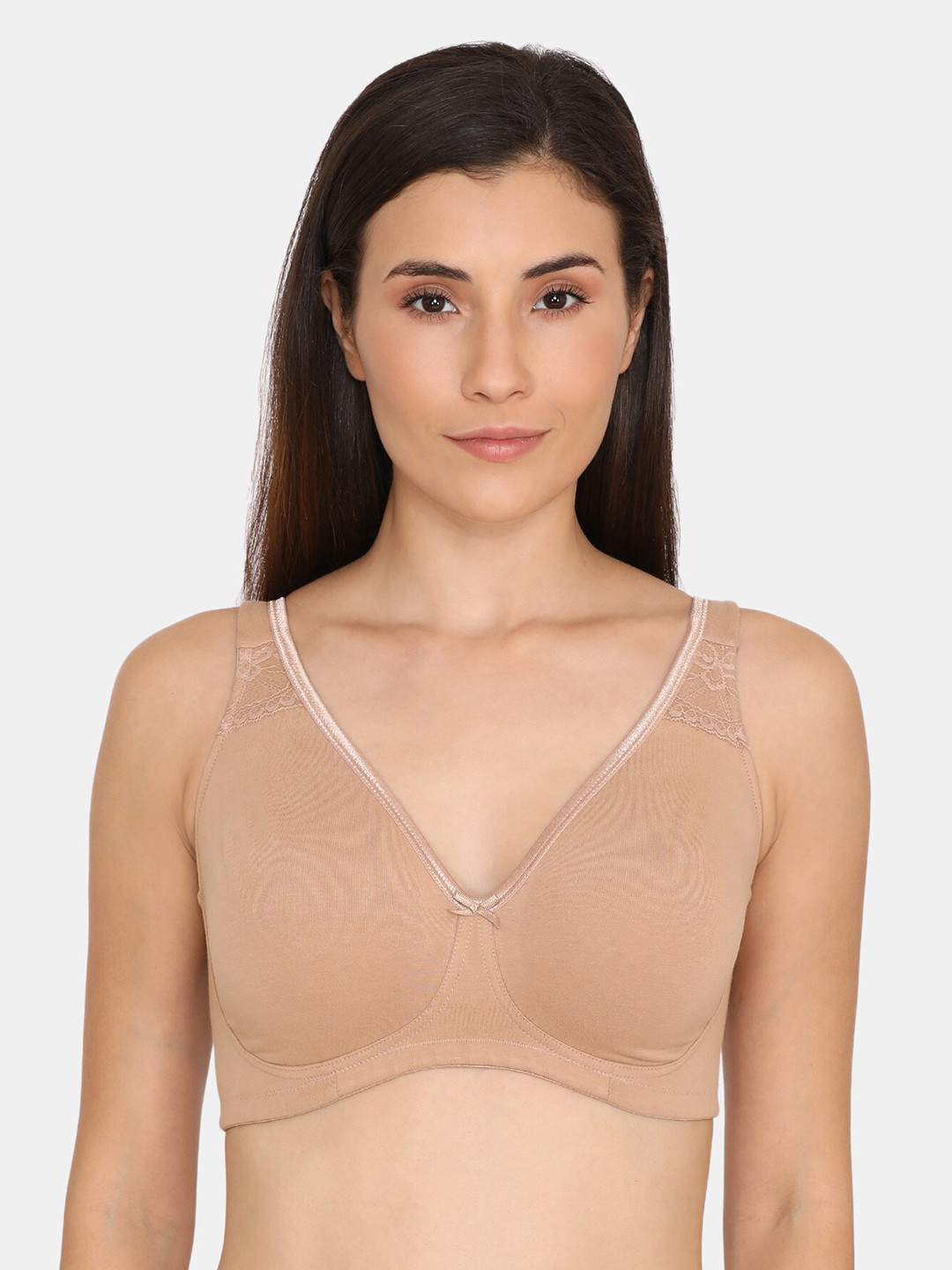 

Zivame Women Beige Cotton Wirefree Non Padded Bra