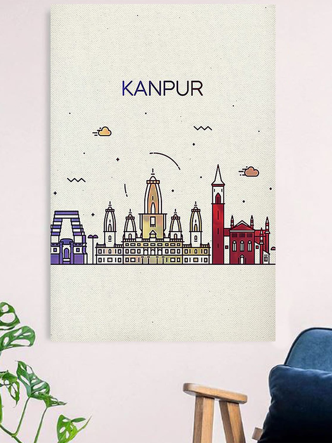 

Gallery99 White Kanpur Canvas Unframed Painting