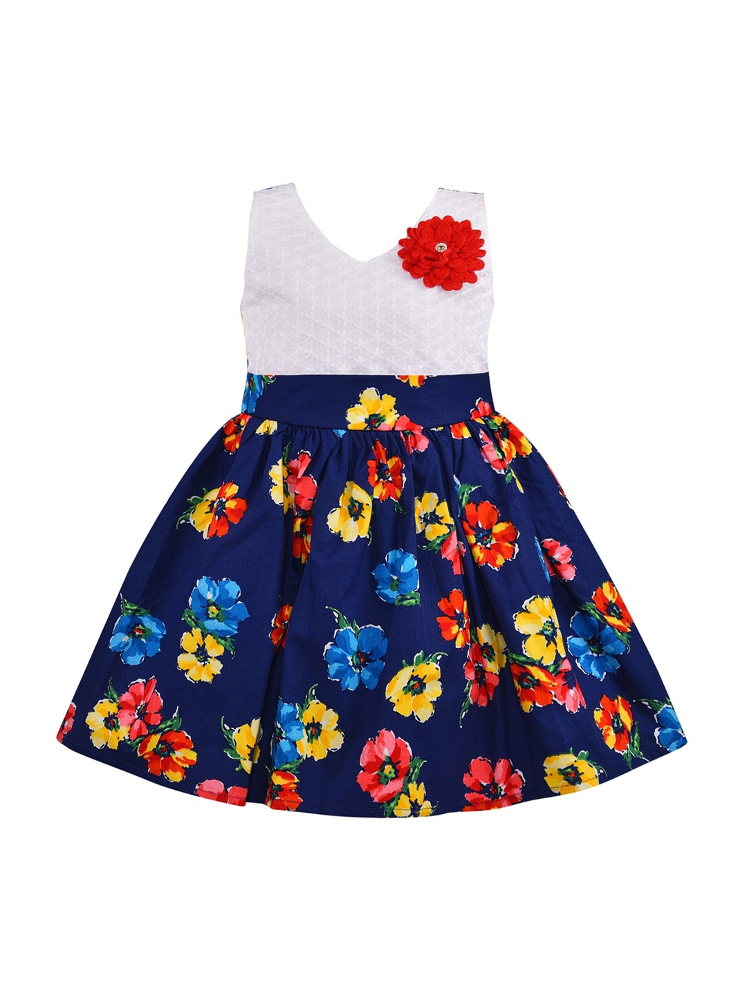 

Wish Karo Navy Blue Floral Dress