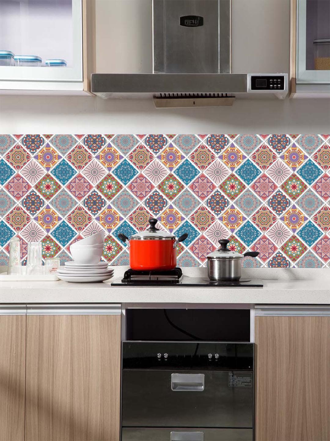 

Jaamso Royals Multicoloured Self Adhesive 3D 3 Sheet Wallpapers, Multi