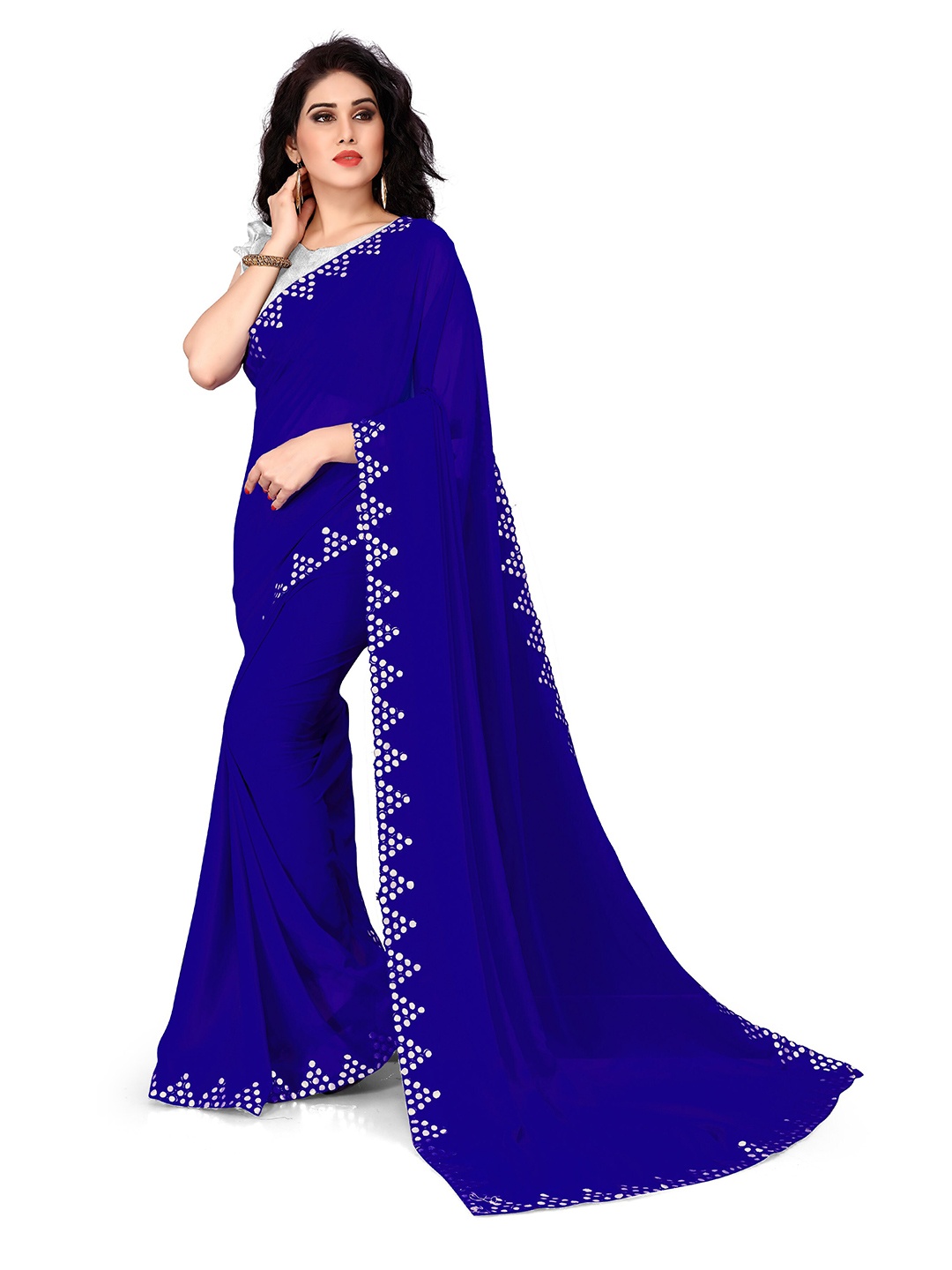 

MIRCHI FASHION Women Blue Saree