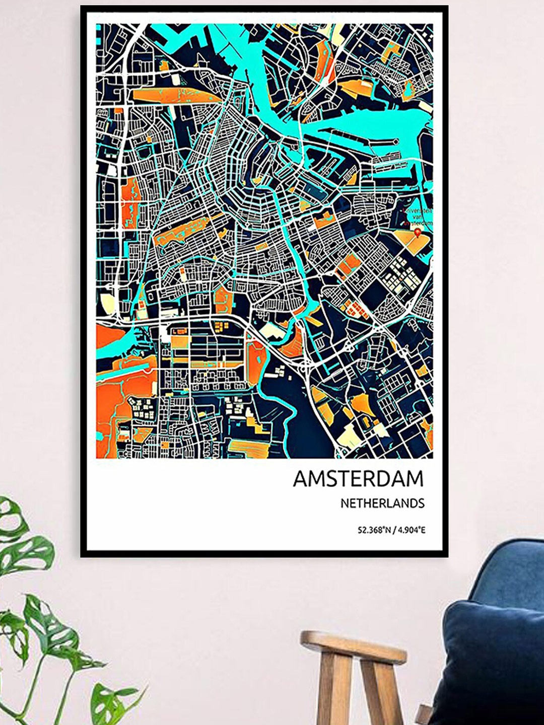

Gallery99 White & Blue Amsterdam Canvas Unframed Painting