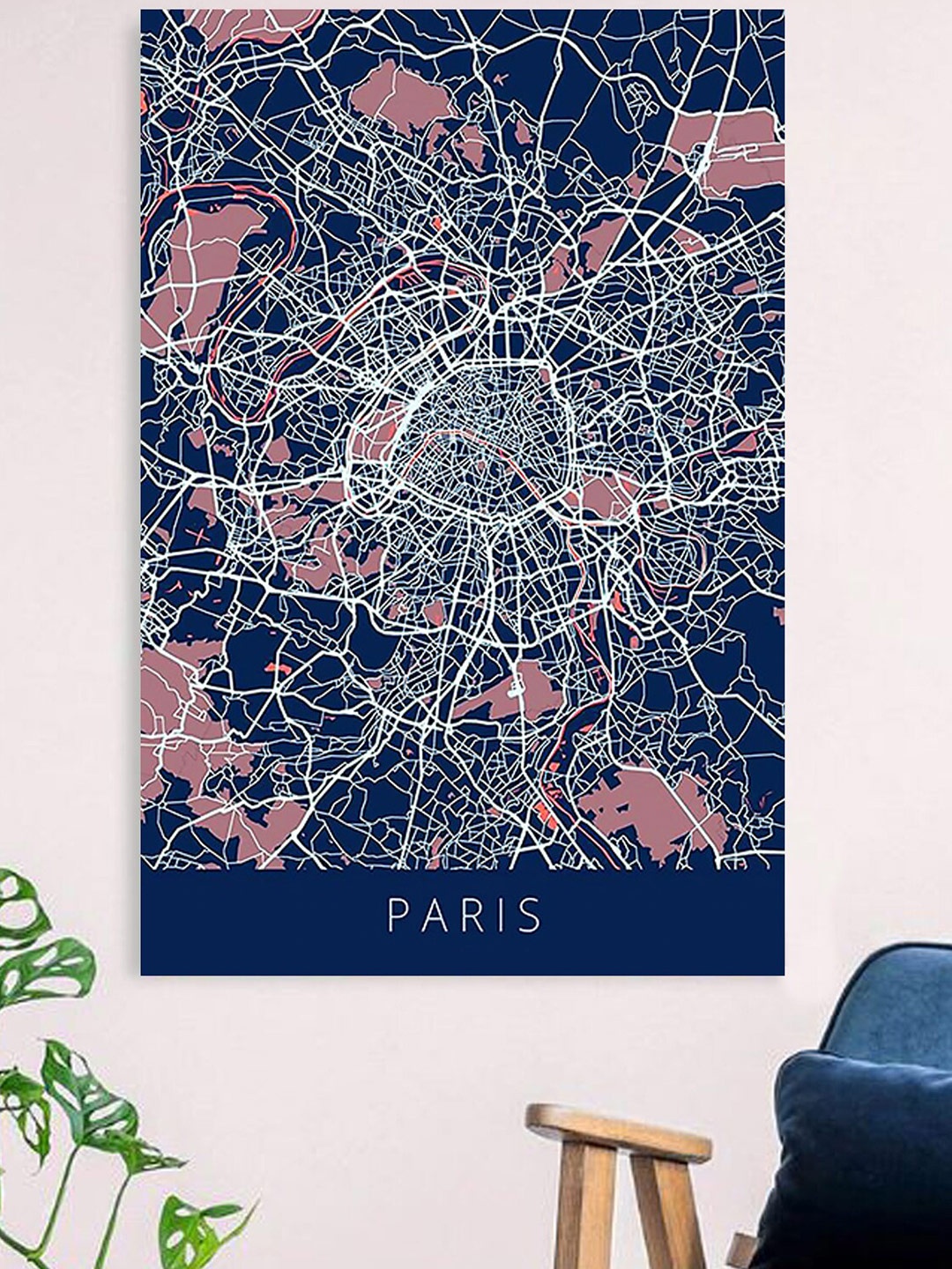 

Gallery99 Navy Blue Paris Canvas Unframed Painting