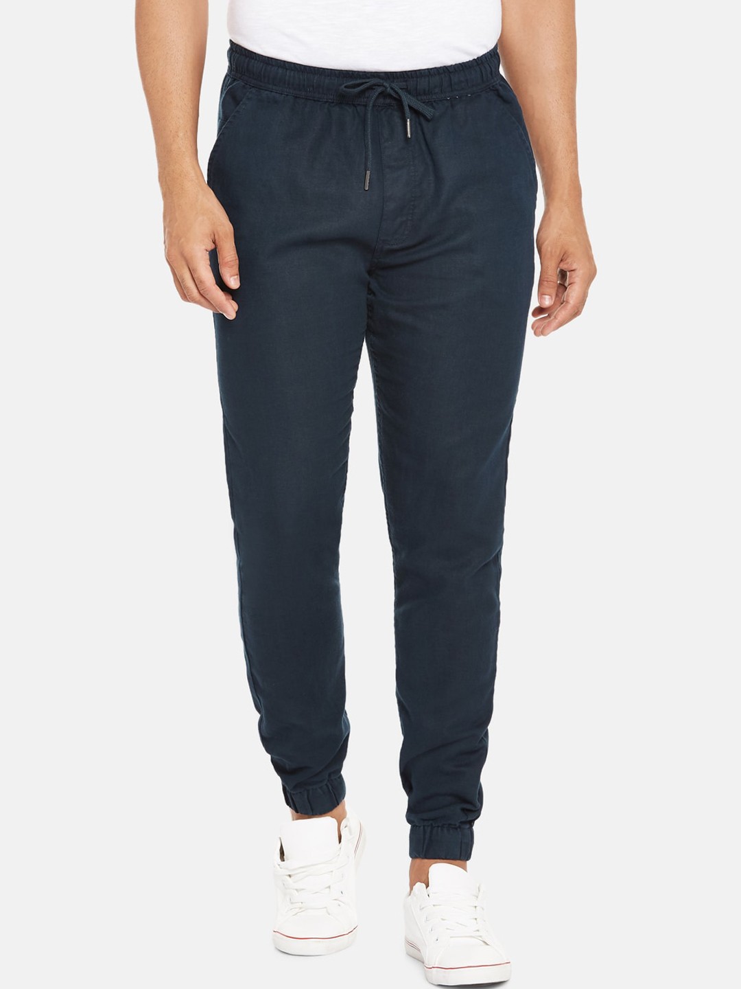 

Urban Ranger by pantaloons Men Navy Blue Slim Fit Joggers Trousers