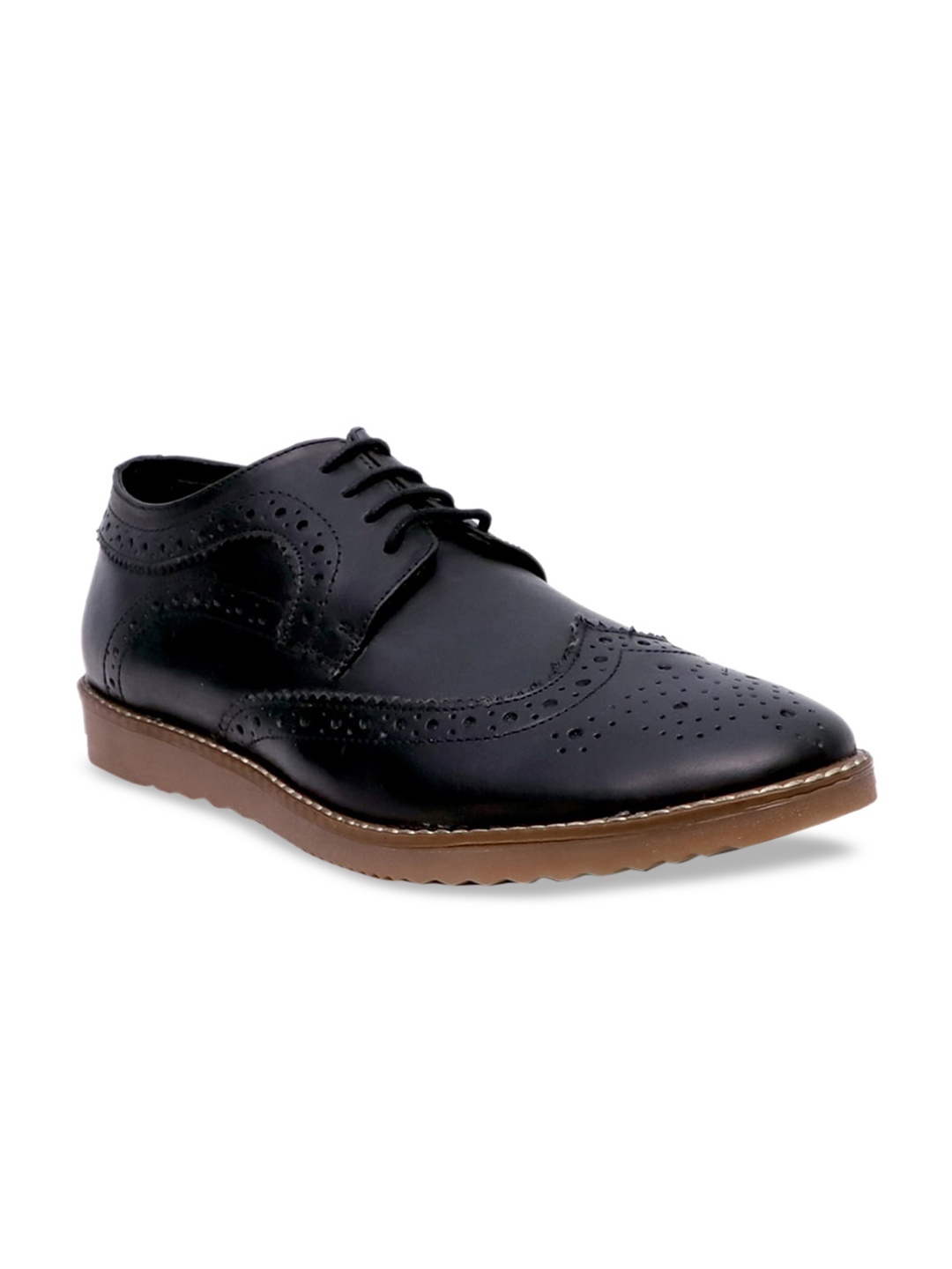 

Alleviater Men Black Round Toe Regular Formal Brogues