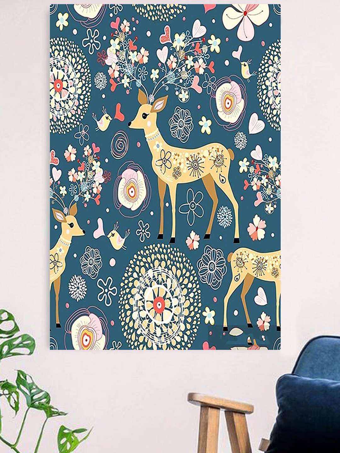 

Gallery99 Blue & White Cute Wildlife Canvas Unframed Painting