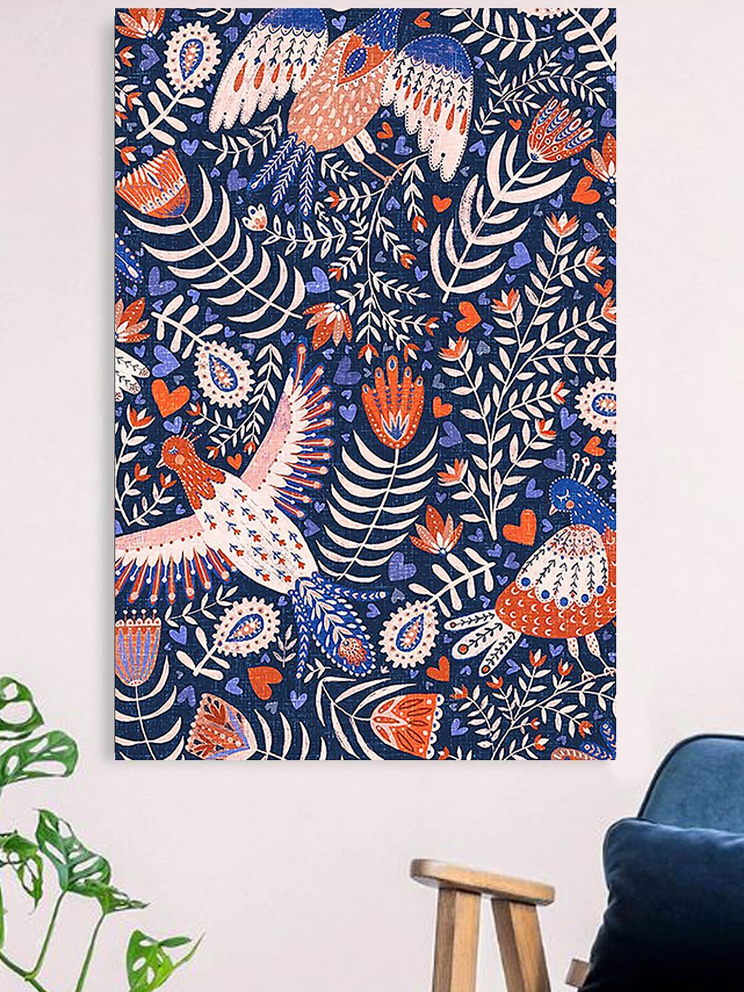 

Gallery99 Navy Blue Floral Canvas Unframed Painting