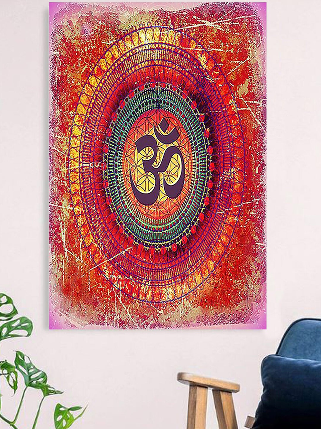 

Gallery99 Gallery99 Red Om Mantra Art Canvas Unframed Painting, Orange