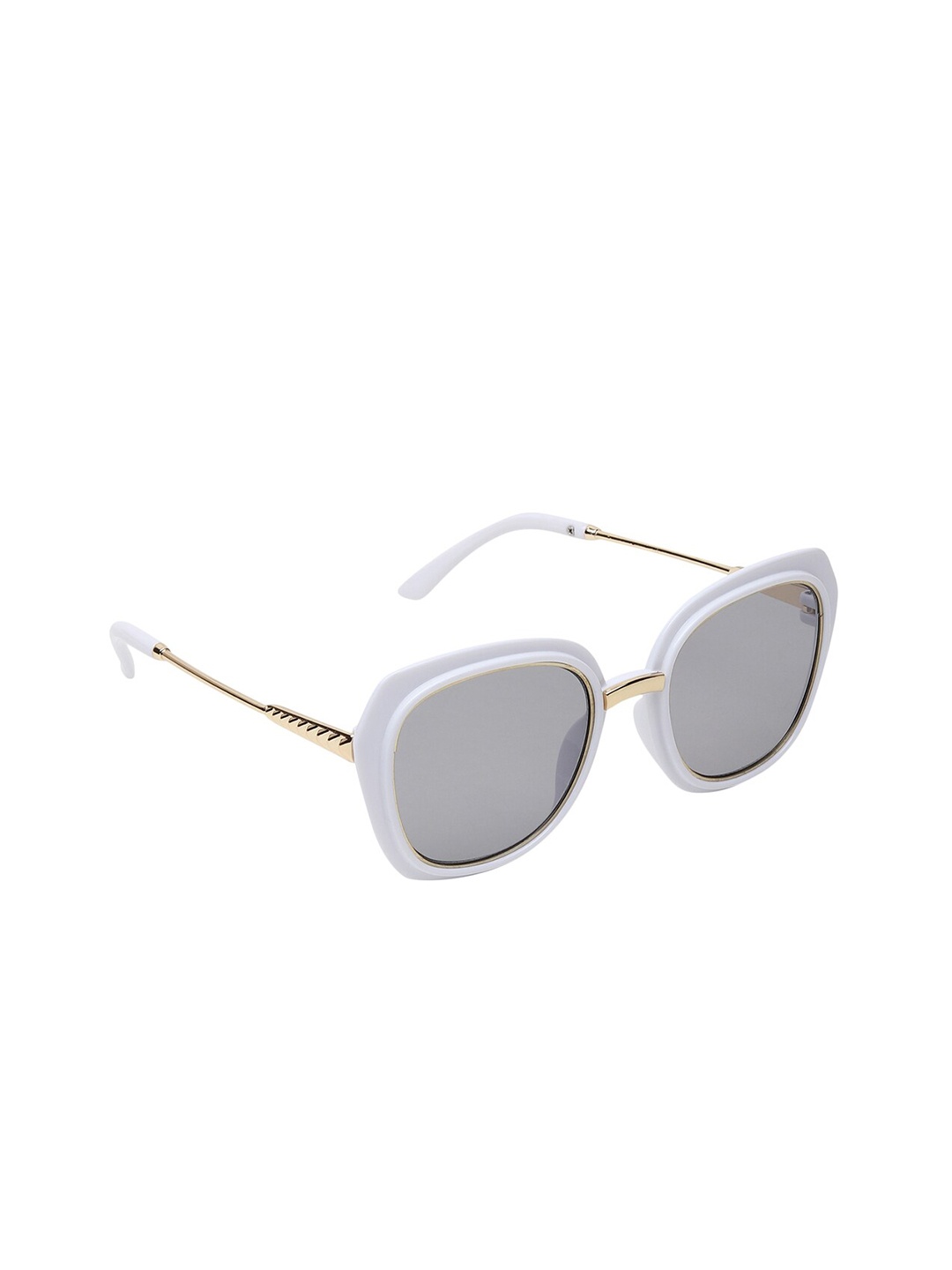 

Olvin Women Grey UV Protected Lens White Square Sunglasses OL449-03-White