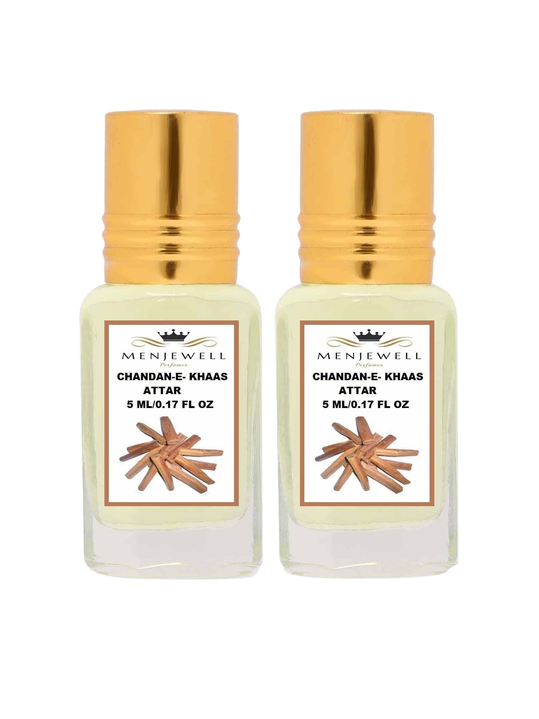 

Menjewell Set of 2 Chandan-E-Khaas Attar, Transparent