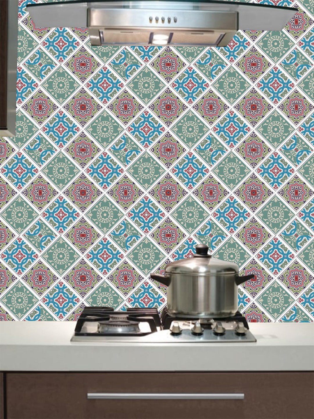 

Jaamso Royals Green & Red Set of 10 Printed Self Adhesive 3D Wallpapers