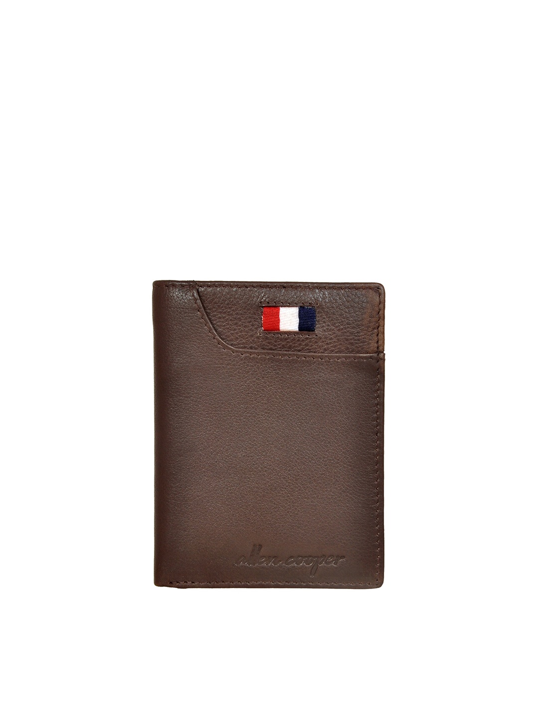 

Allen Cooper Men Brown Textured Leather Two Fold Wallet