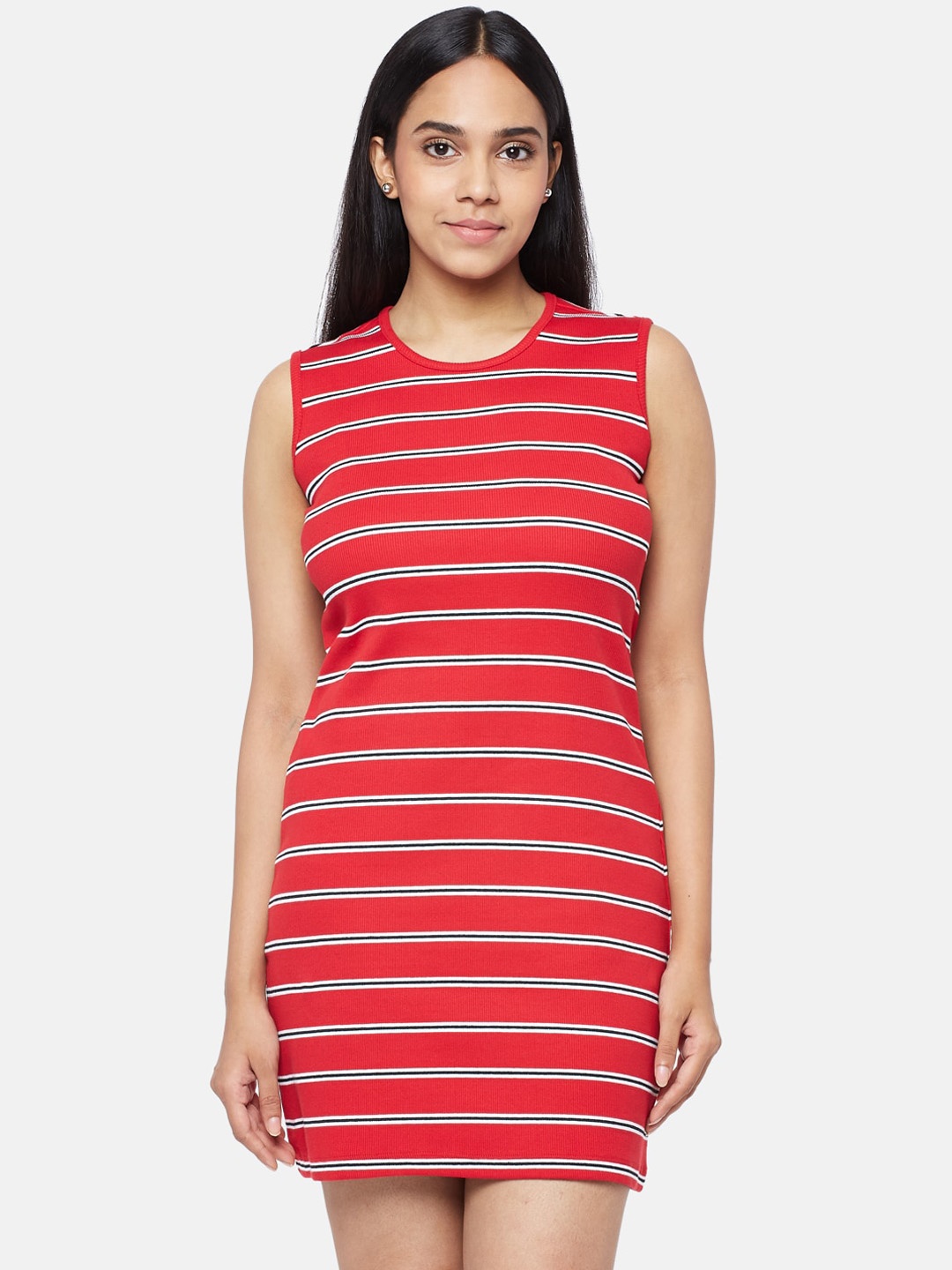 

People Red Striped T-shirt Dress