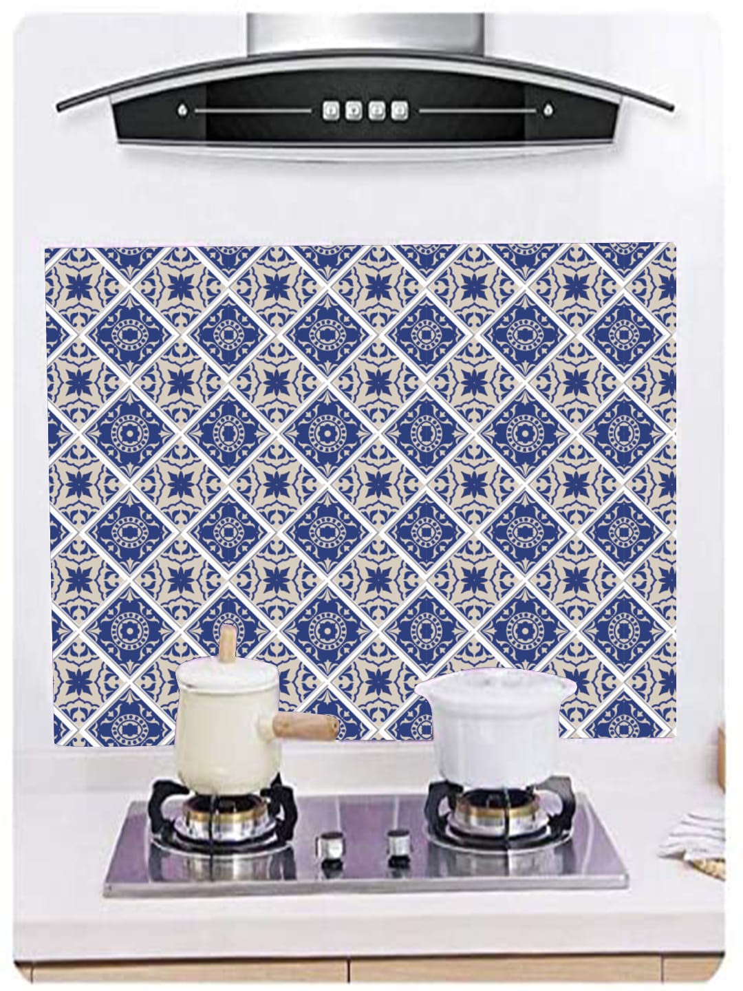 

Jaamso Royals Blue & Off-White Set of 10 Printed Self Adhesive 3D Wallpapers