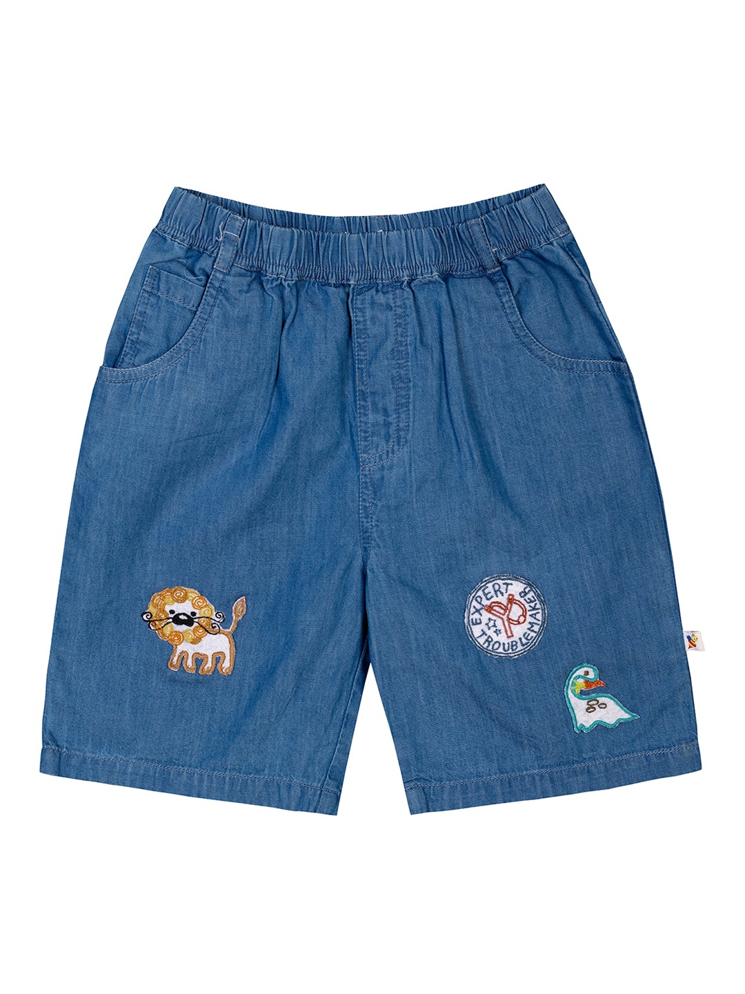 

Budding Bees Boys Blue Mid-Rise Denim Regular Shorts