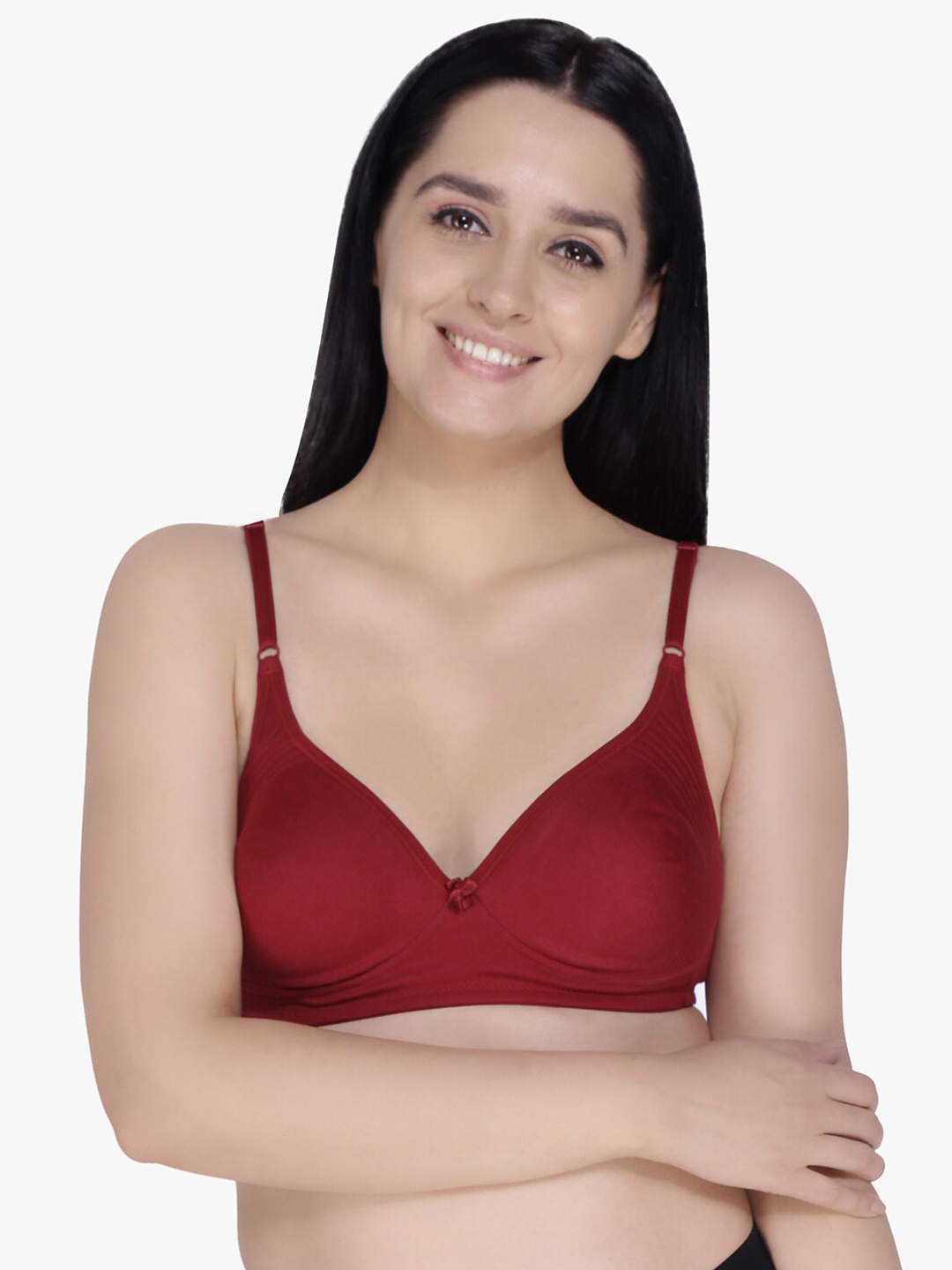 

Anoma Maroon Solid Half Coverage Everyday Bra ANM06-PK1