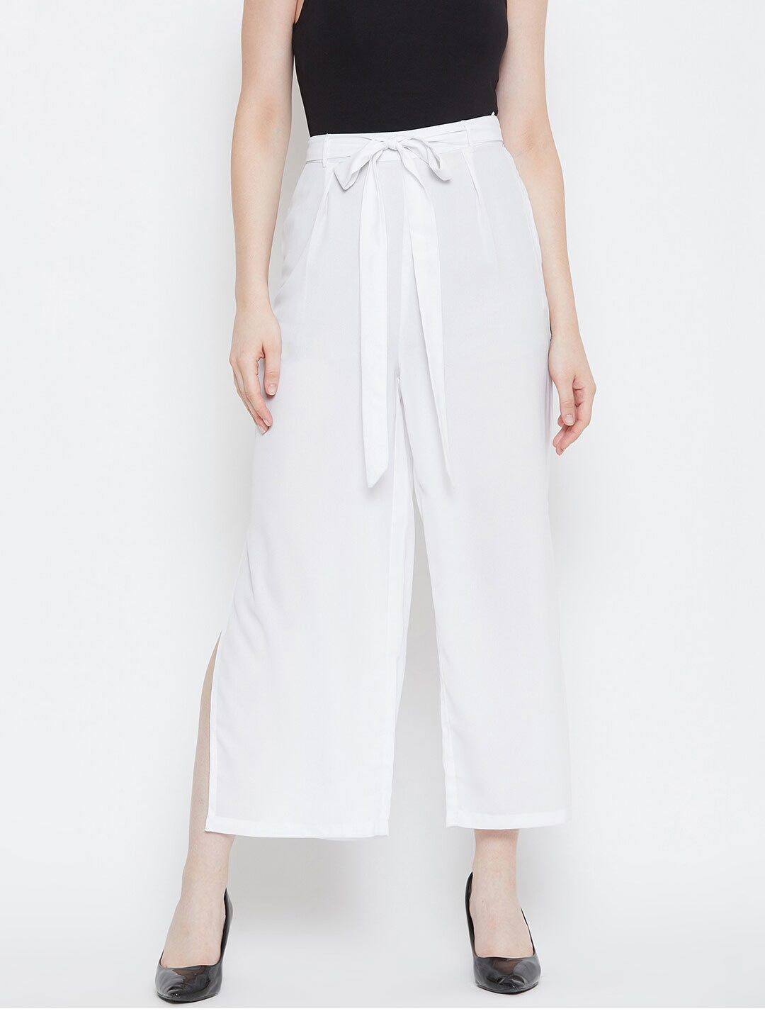 

La Zoire Women White Solid Palazzo