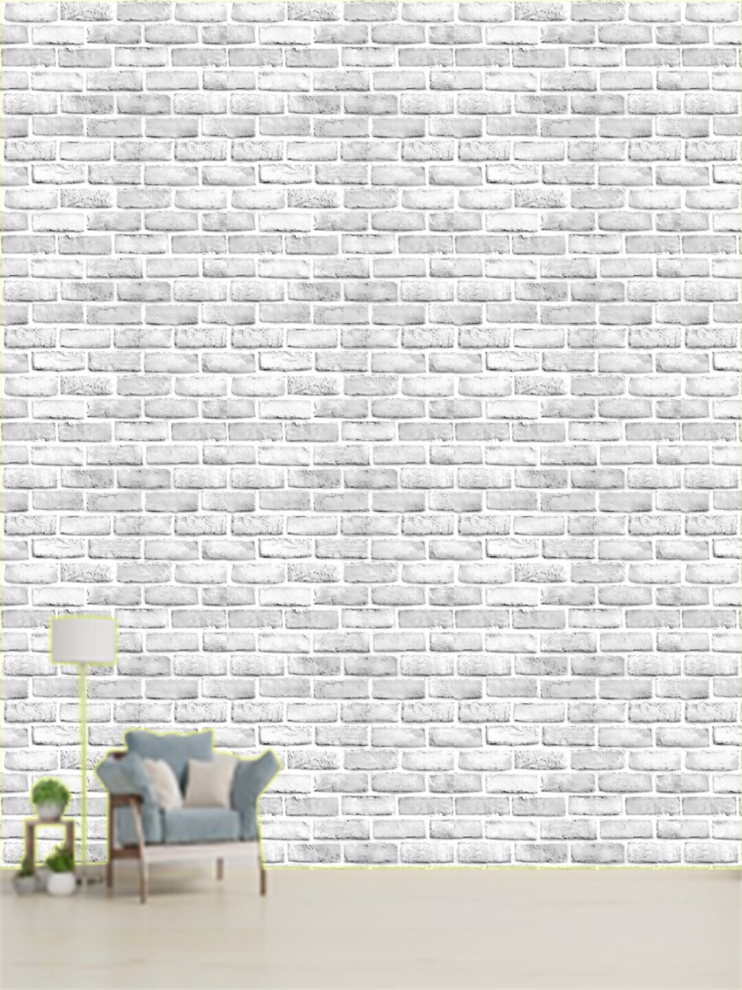 

Jaamso Royals White Set of 3 Brick Stone Printed Self Adhesive 3D Wallpapers