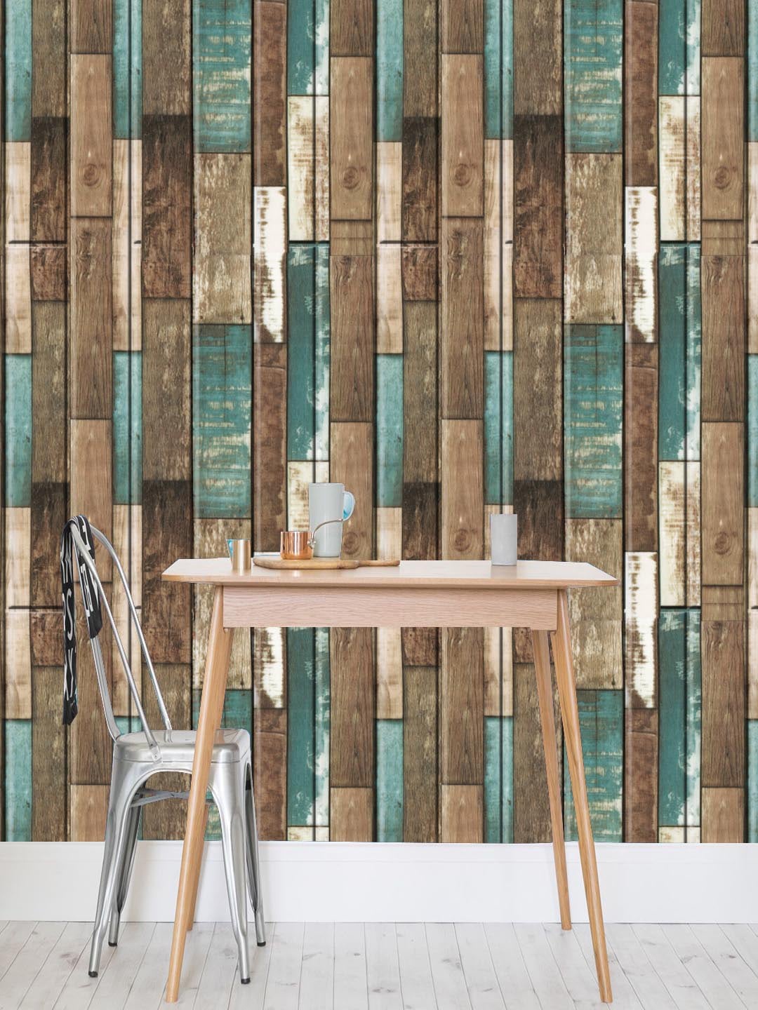 

Jaamso Royals Brown & Green Set of 5 Printed Self Adhesive 3D Wallpapers